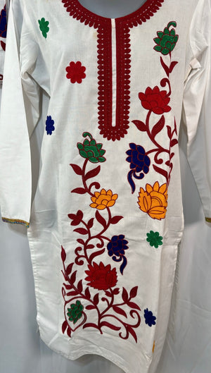 Pure cotton embroidery suit- Areeba's Couture