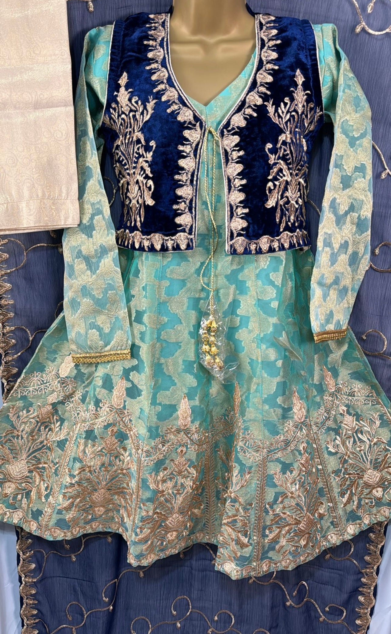 Koti style three piece frock suit