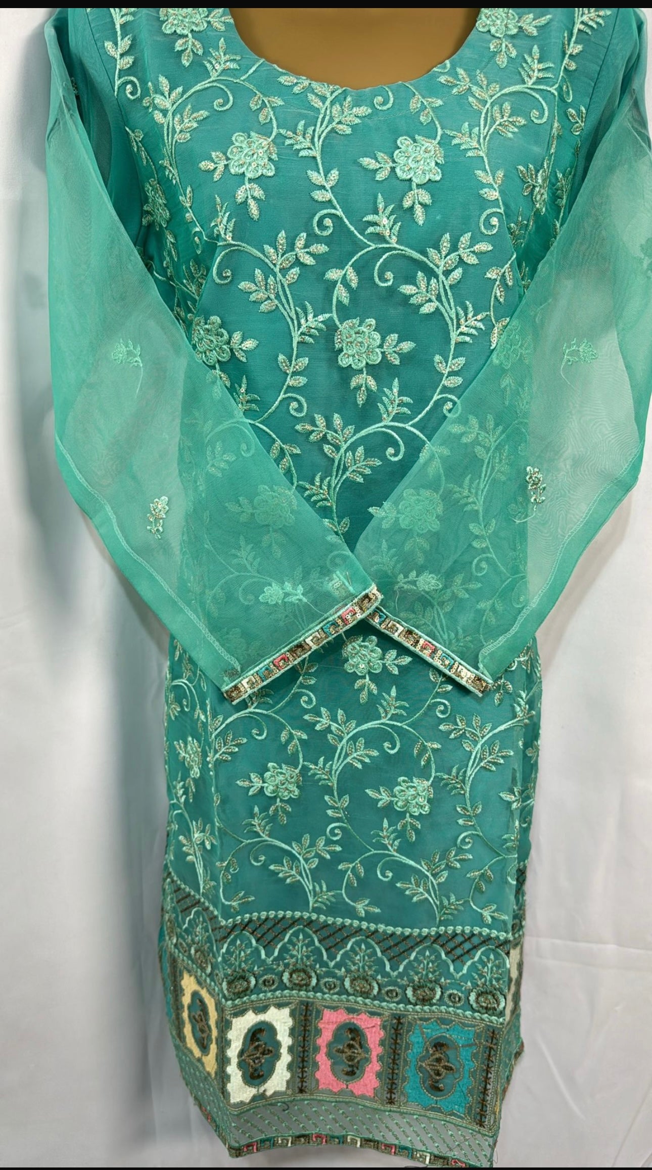 Aqua soft organza suit