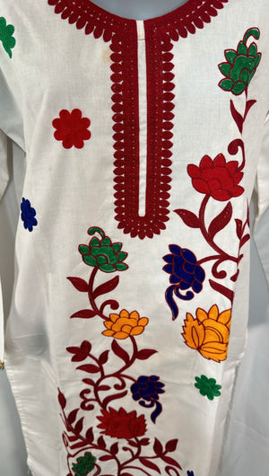 Pure cotton embroidery suit- Areeba's Couture