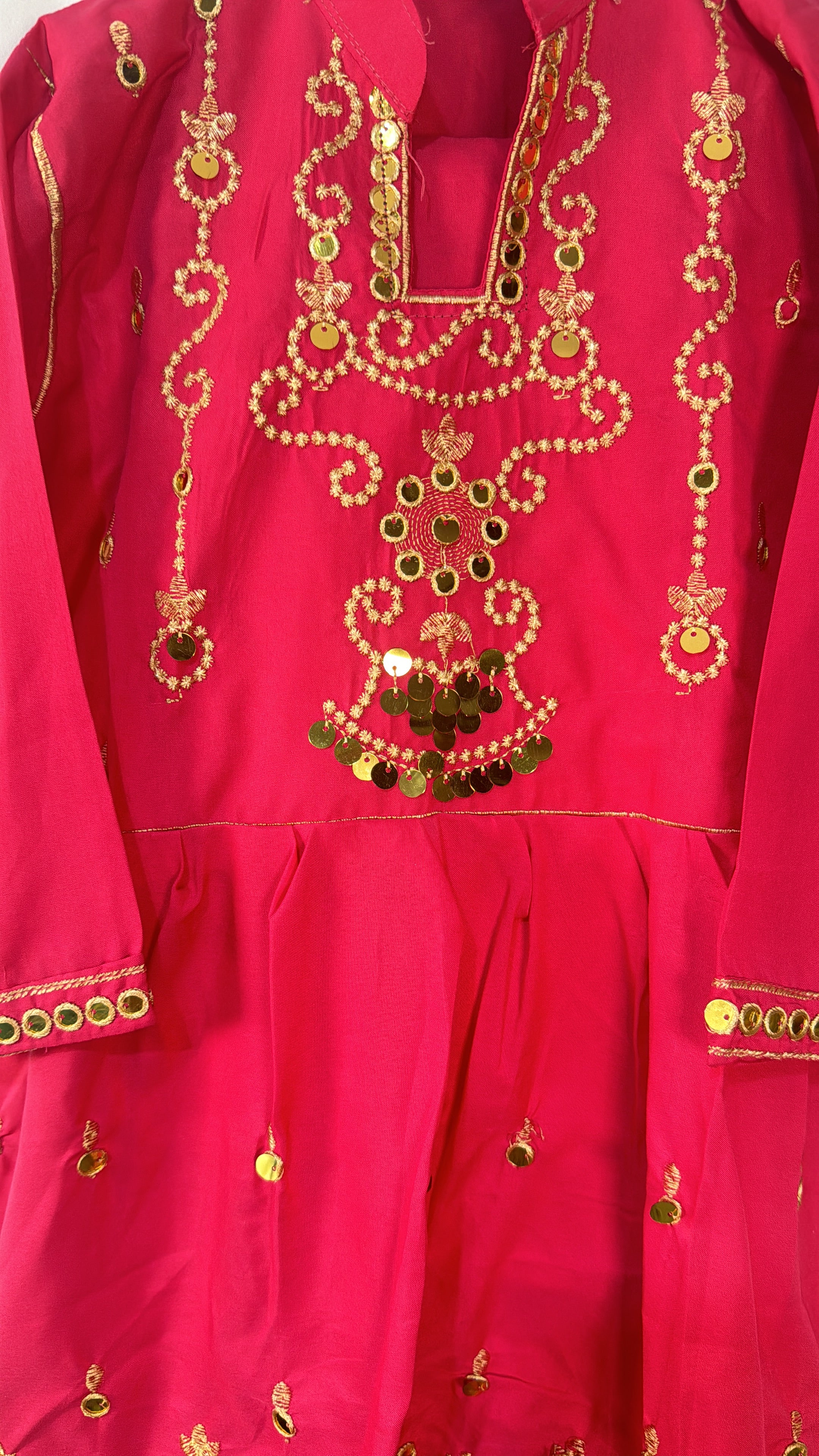 Soft pink cotton silk frock with trouser Top Womenswear