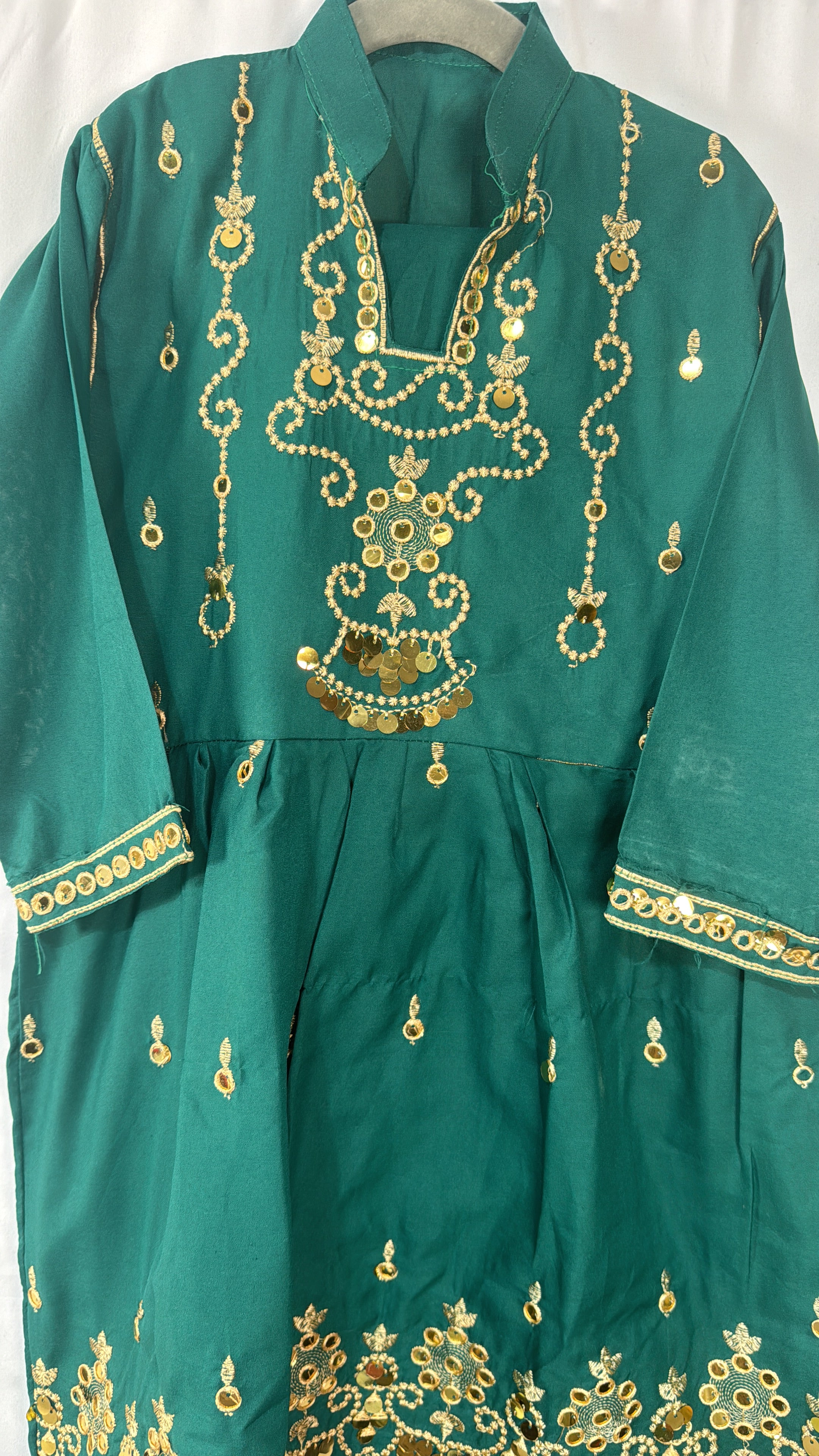 Soft green cotton frock with trouser