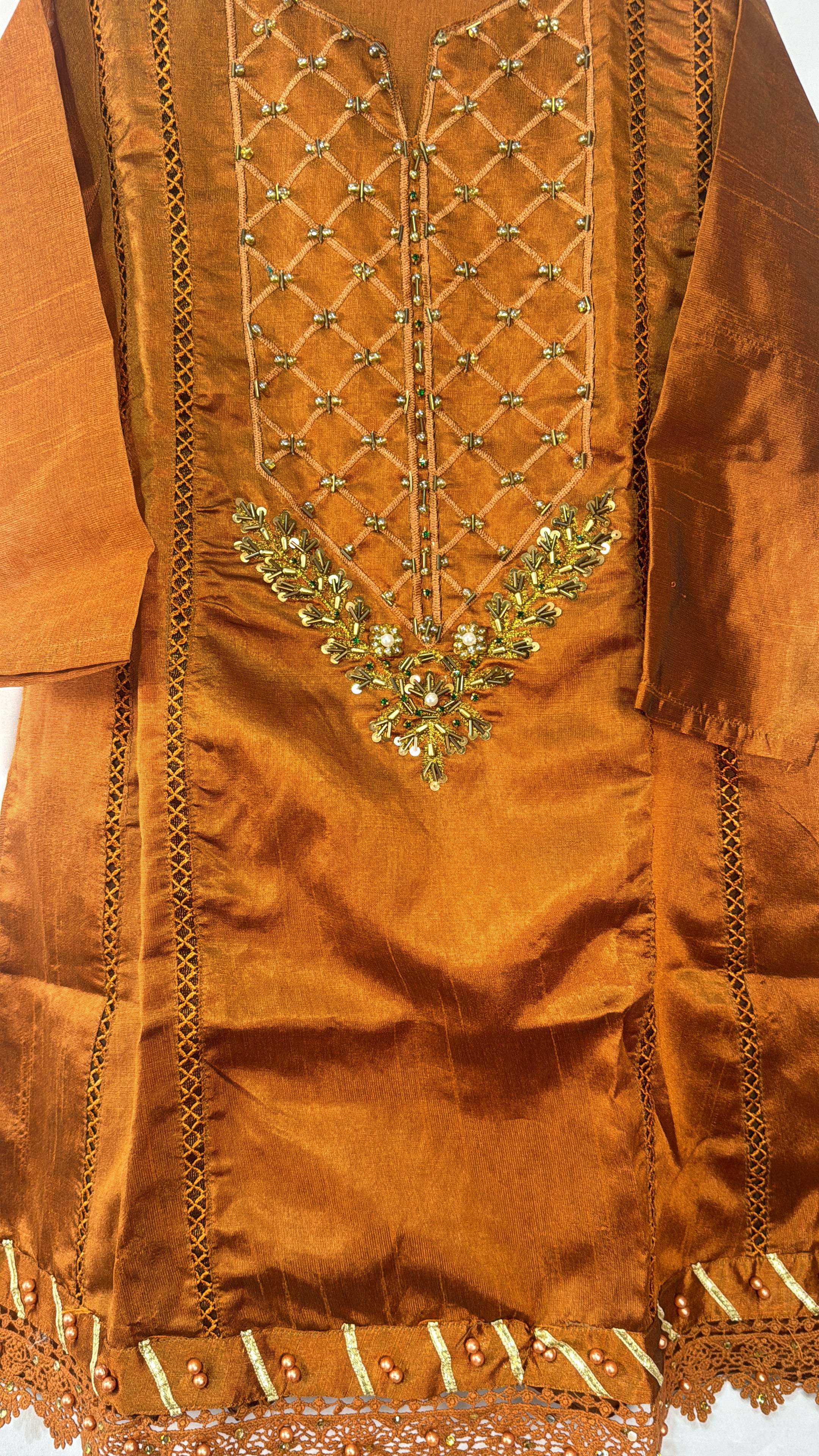 Girls dark mustard shirt trouser