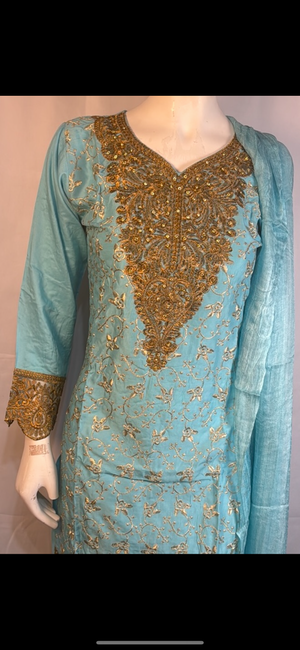 SHALWAR KAMEEZ SUIT Arabic linen- Areeba's Couture
