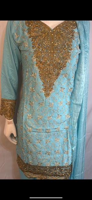 SHALWAR KAMEEZ SUIT Arabic linen- Areeba's Couture