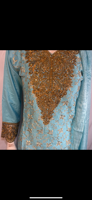 SHALWAR KAMEEZ SUIT Arabic linen- Areeba's Couture