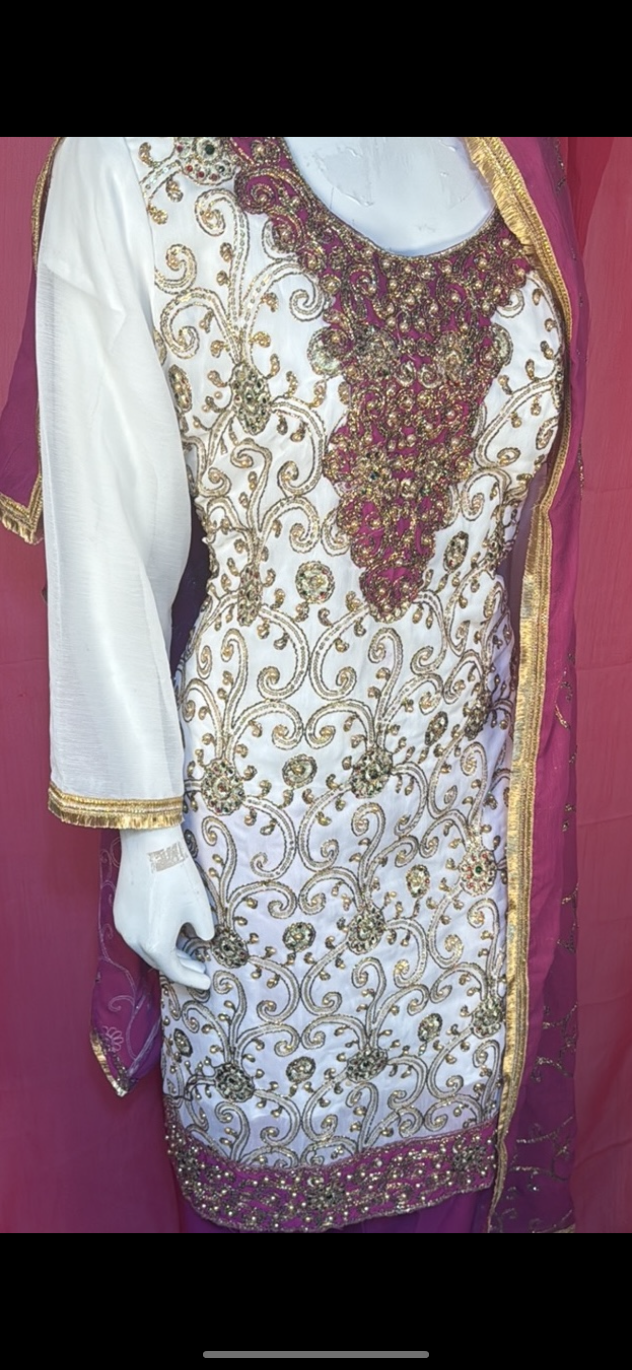 Stone and Zari work suit- Areeba's Couture