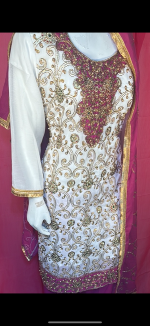 Stone and Zari work suit- Areeba's Couture
