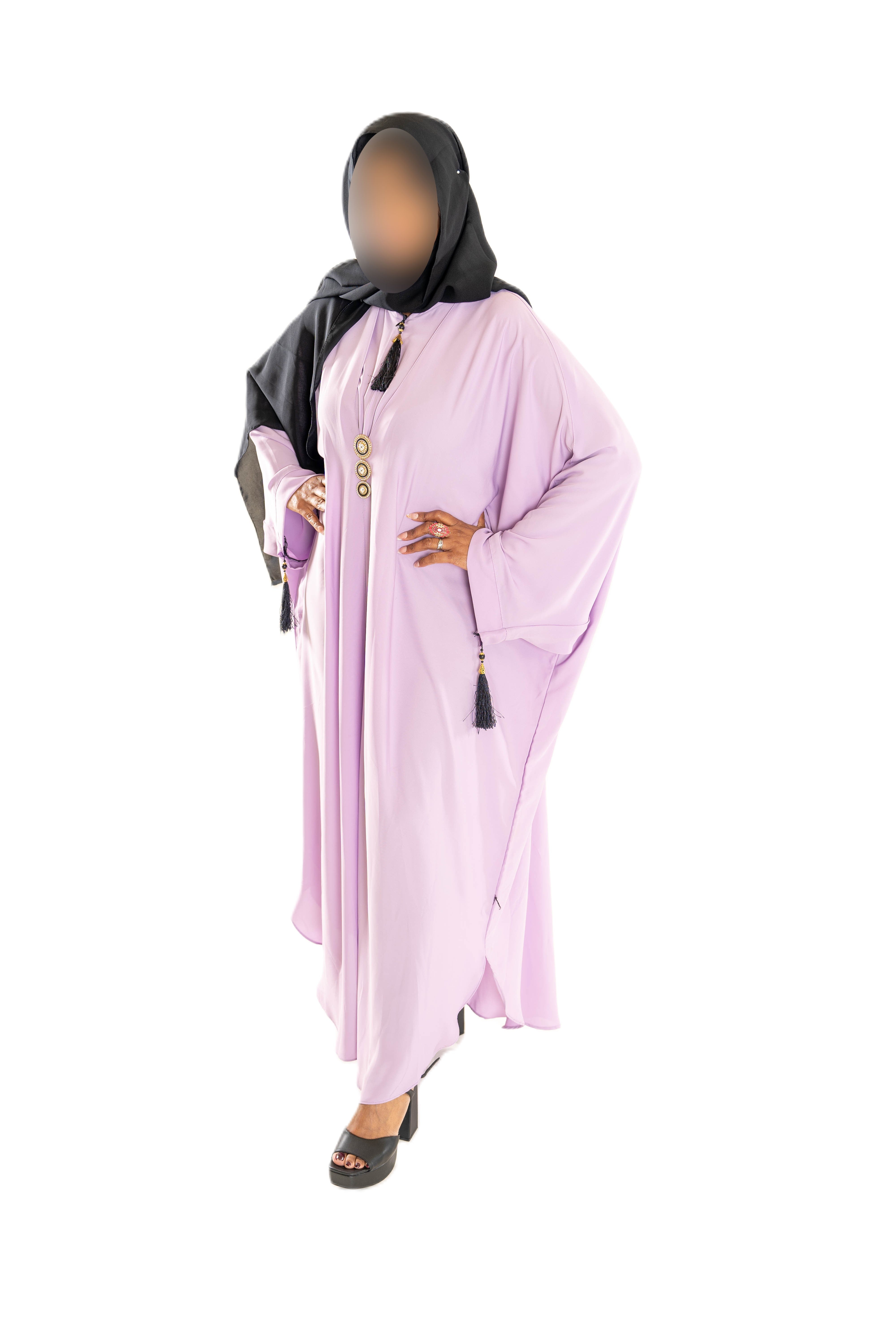 Colour Abaya with Brooch - High-Quality Fabric Elegant and Versatile Abaya for Any Occasion