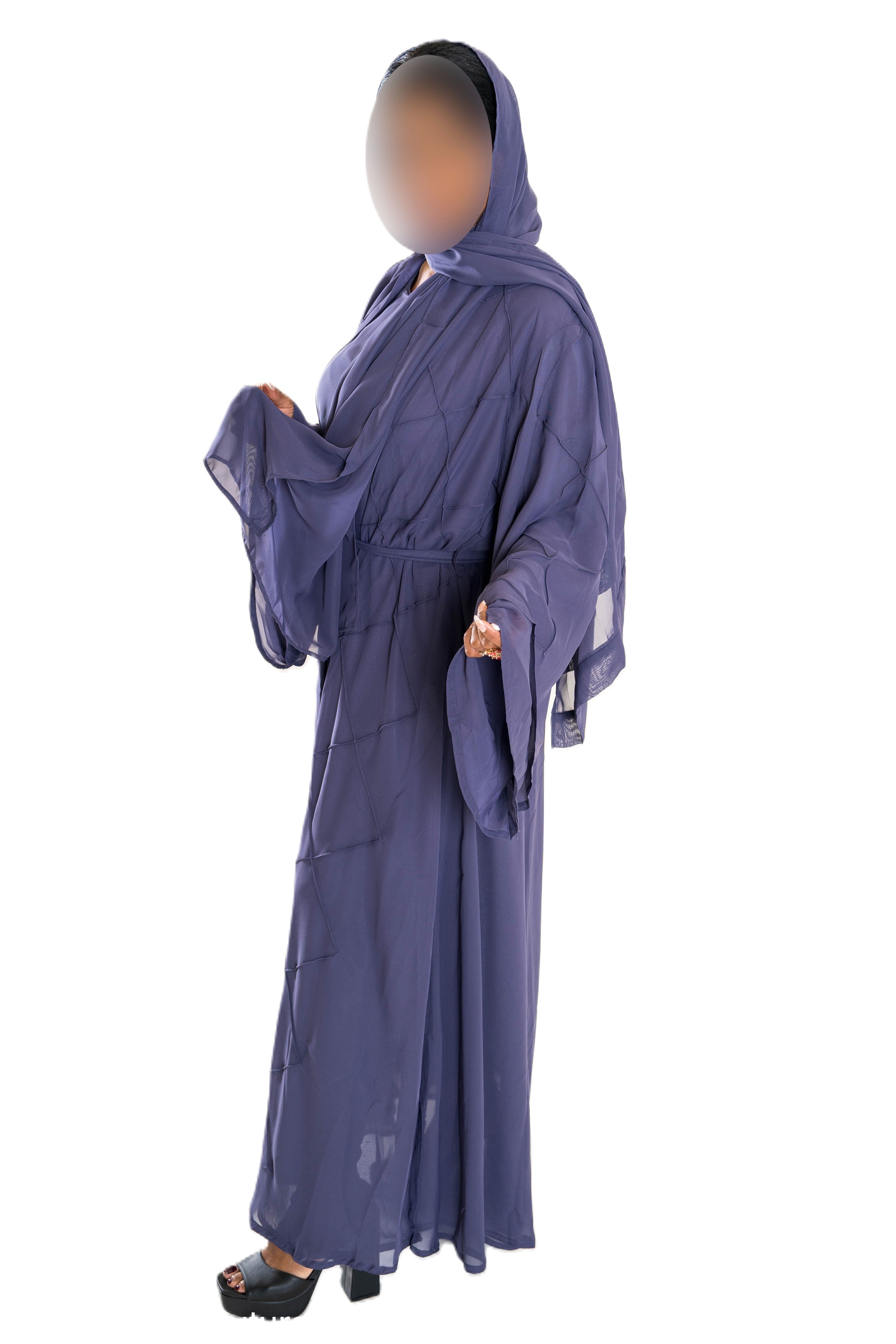 Chiffon Triple Layered Abaya Design - Elegant Brown Abaya with Three Layers for Comfort and Style