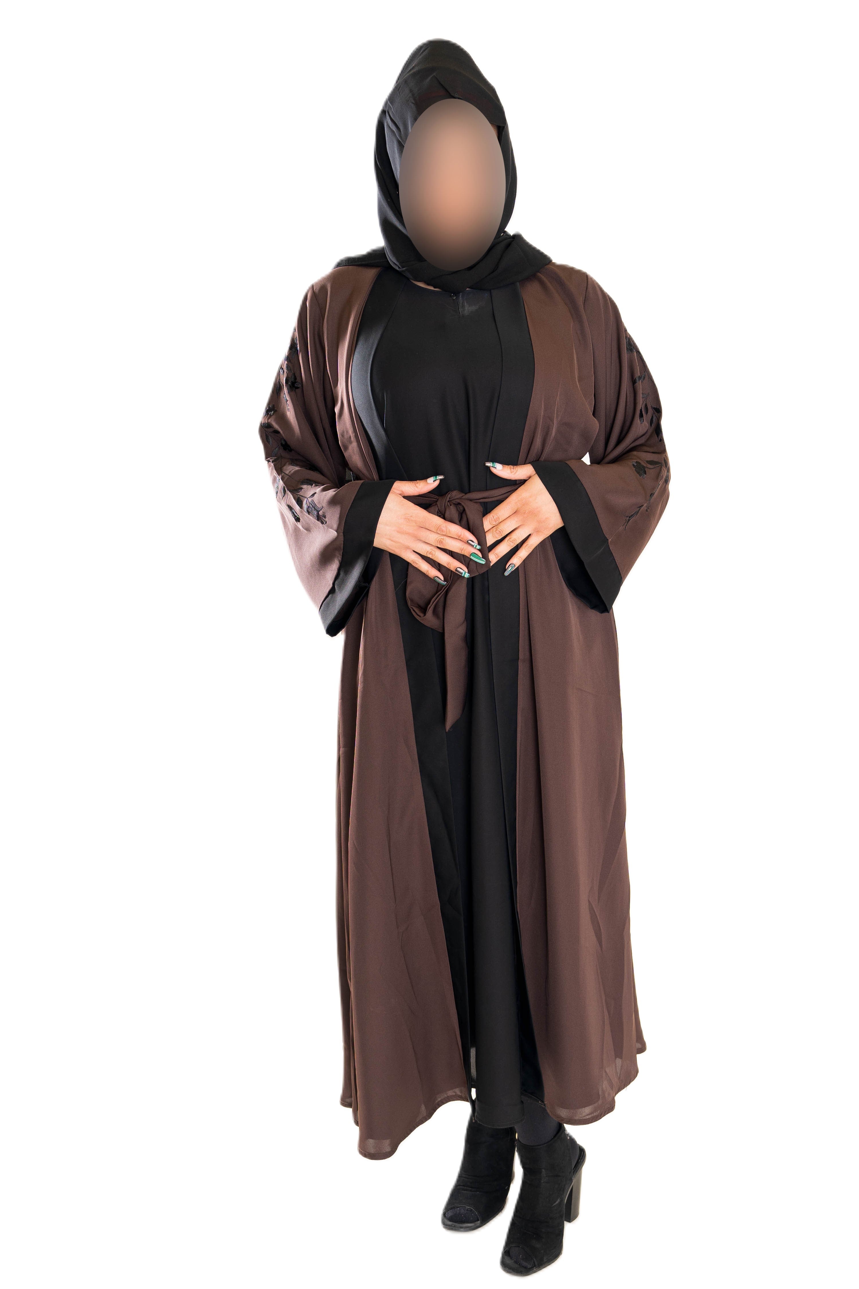 Coloured Split Abaya - High-Quality Fabric with Unique Split Design for Modest Stylish Wear