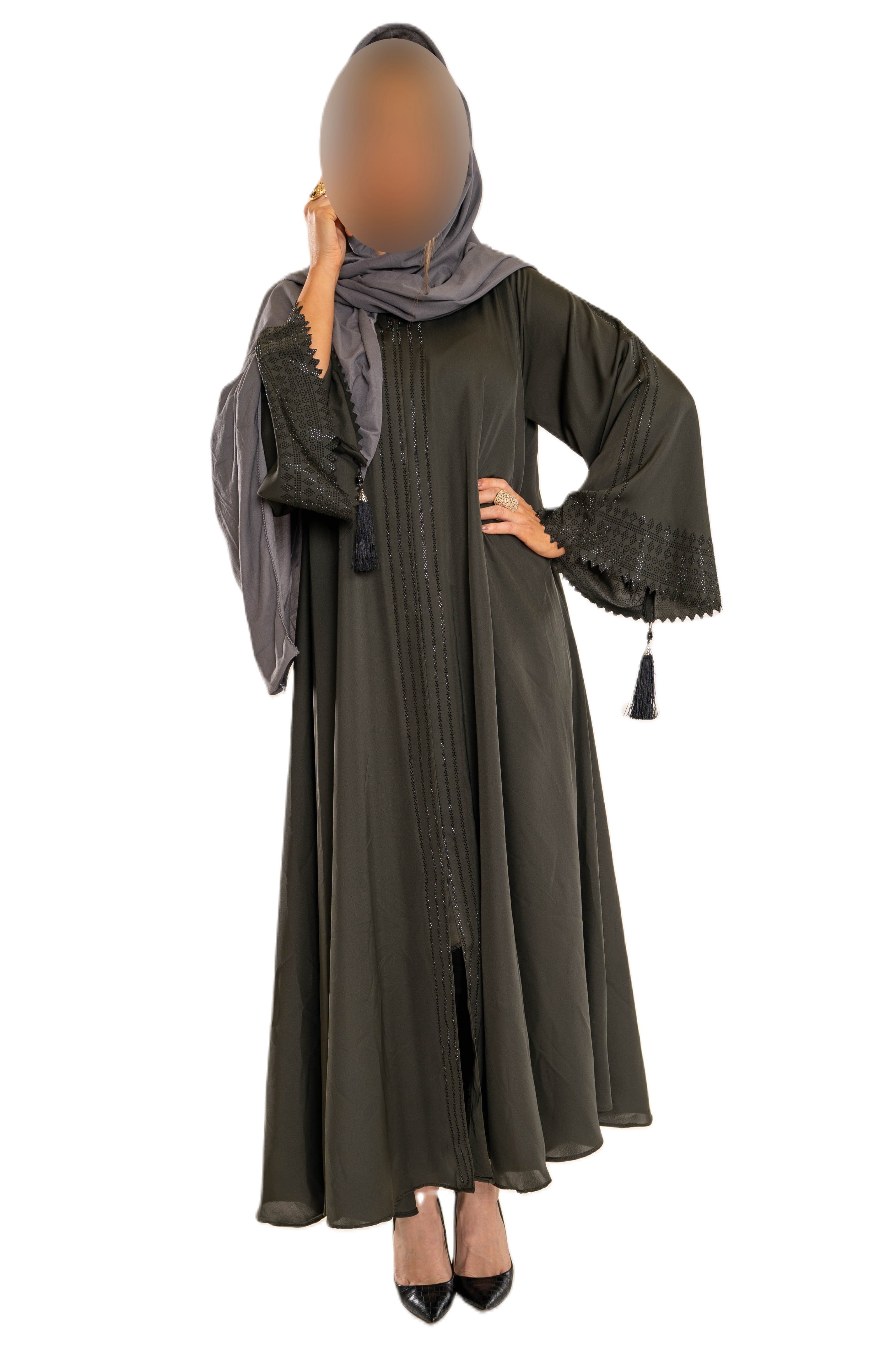 DMC Abaya open sleeve & Tassel