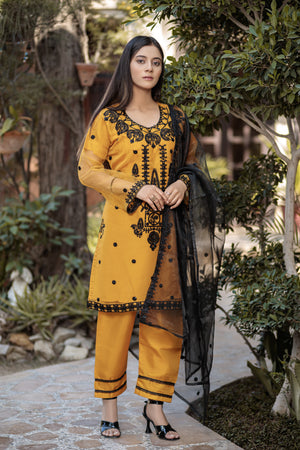 Black on Golden bell- Areeba's Couture