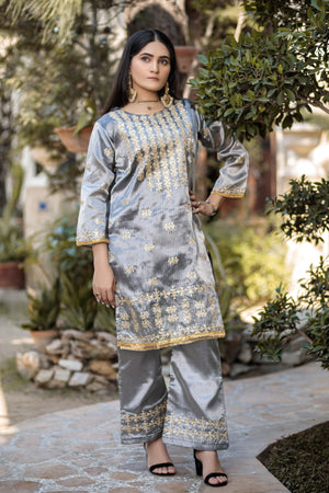 Grey shirt & trouser- Areeba's Couture