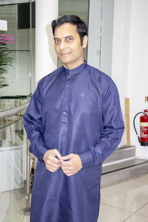 Dark Slate Blue Salwar kameez Gents- Areeba's Couture