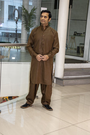 Dark Taupe Salwar kameez Gents- Areeba's Couture