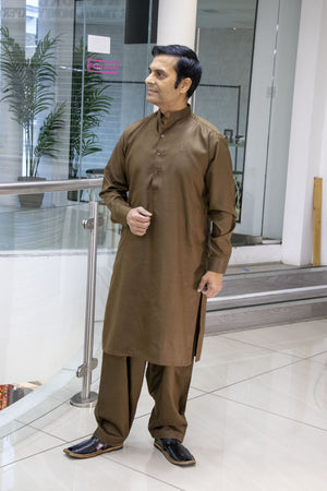Dark Taupe Salwar kameez Gents- Areeba's Couture