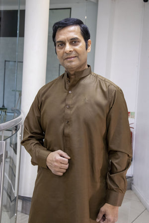 Dark Taupe Salwar kameez Gents- Areeba's Couture