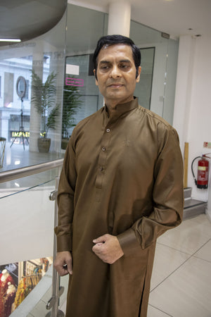 Dark Taupe Salwar kameez Gents- Areeba's Couture