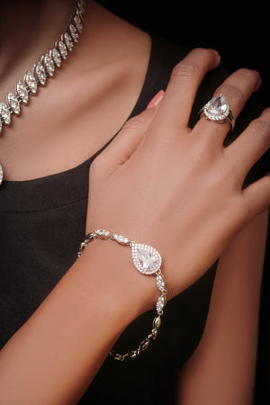 Sterling silver Artificial Jewellery set6- Areeba's Couture