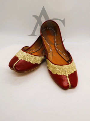 ladies leather khussa- Areeba's Couture