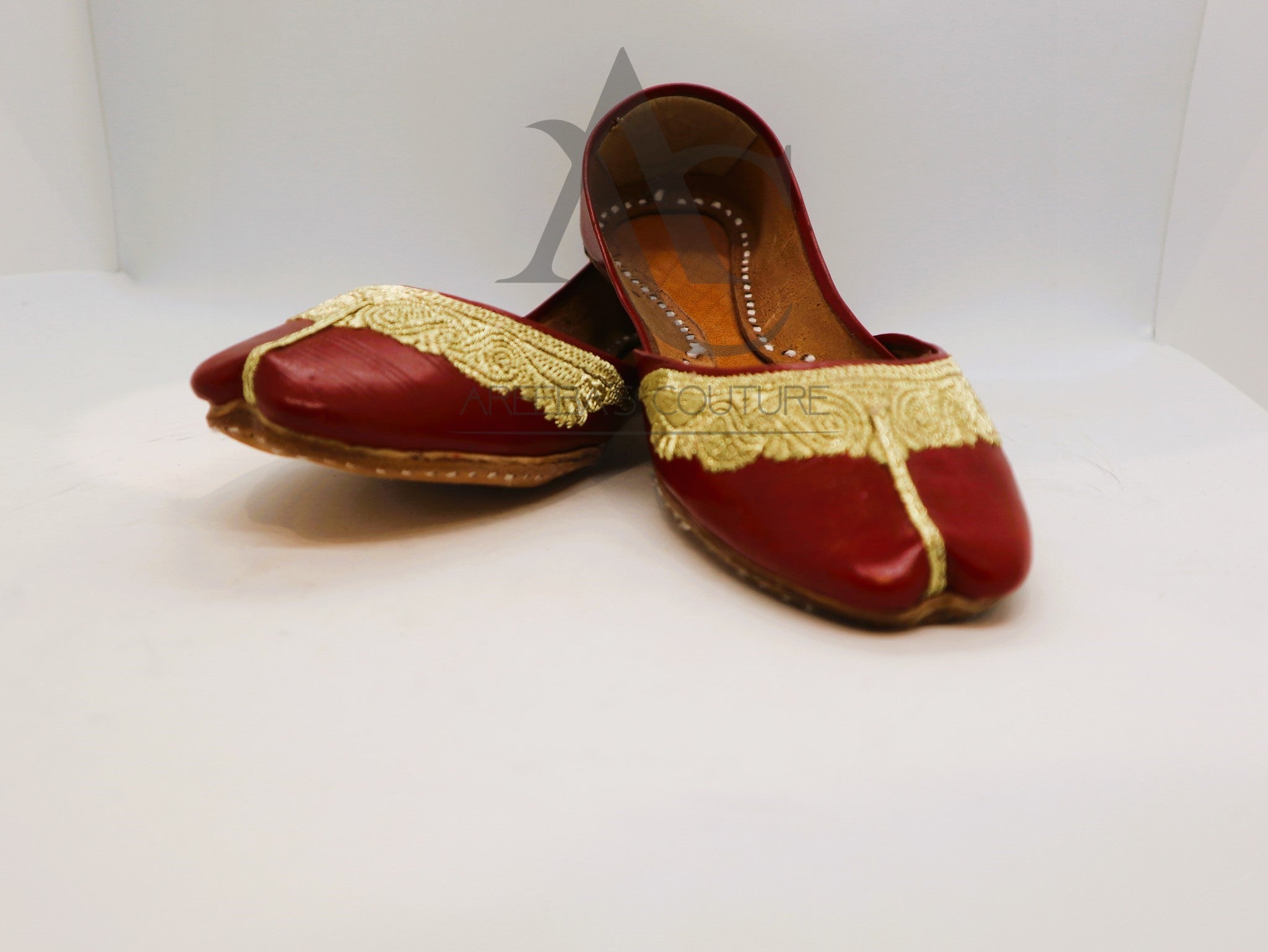 ladies leather khussa- Areeba's Couture