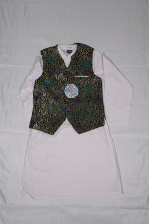 Black Zeus Boys Waistcoat suits- Areeba's Couture