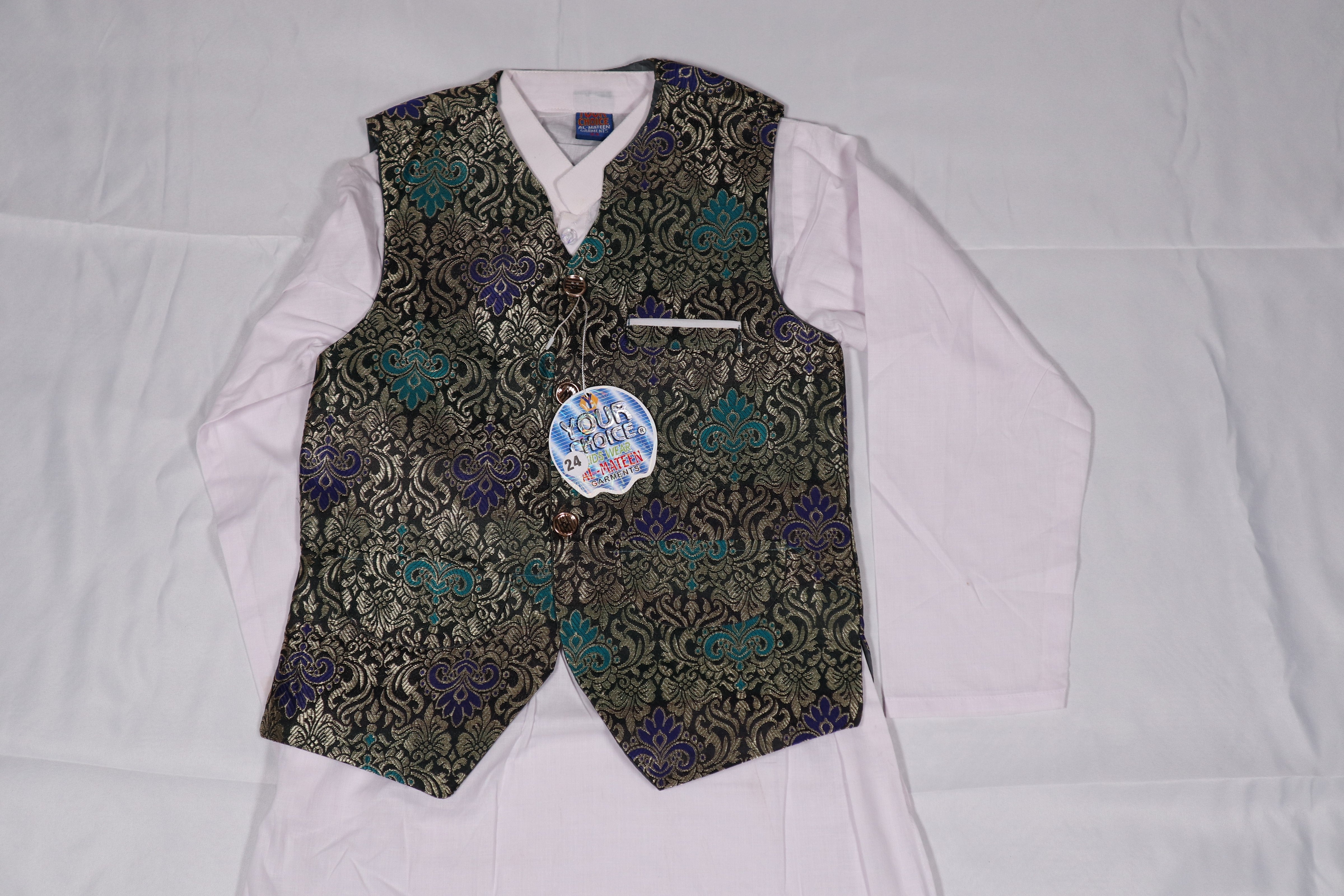 Black Zeus Boys Waistcoat suits- Areeba's Couture