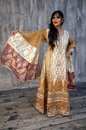 Persian Orange Maxi- Areeba's Couture