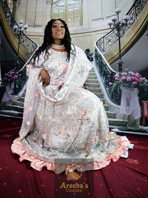 Asifa Nabeel Lehnga Choli 3 D- Areeba's Couture