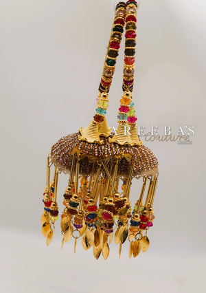 Kaleera with Kangan Multi/ Bridal hand hanging with Bangel- Areeba's Couture