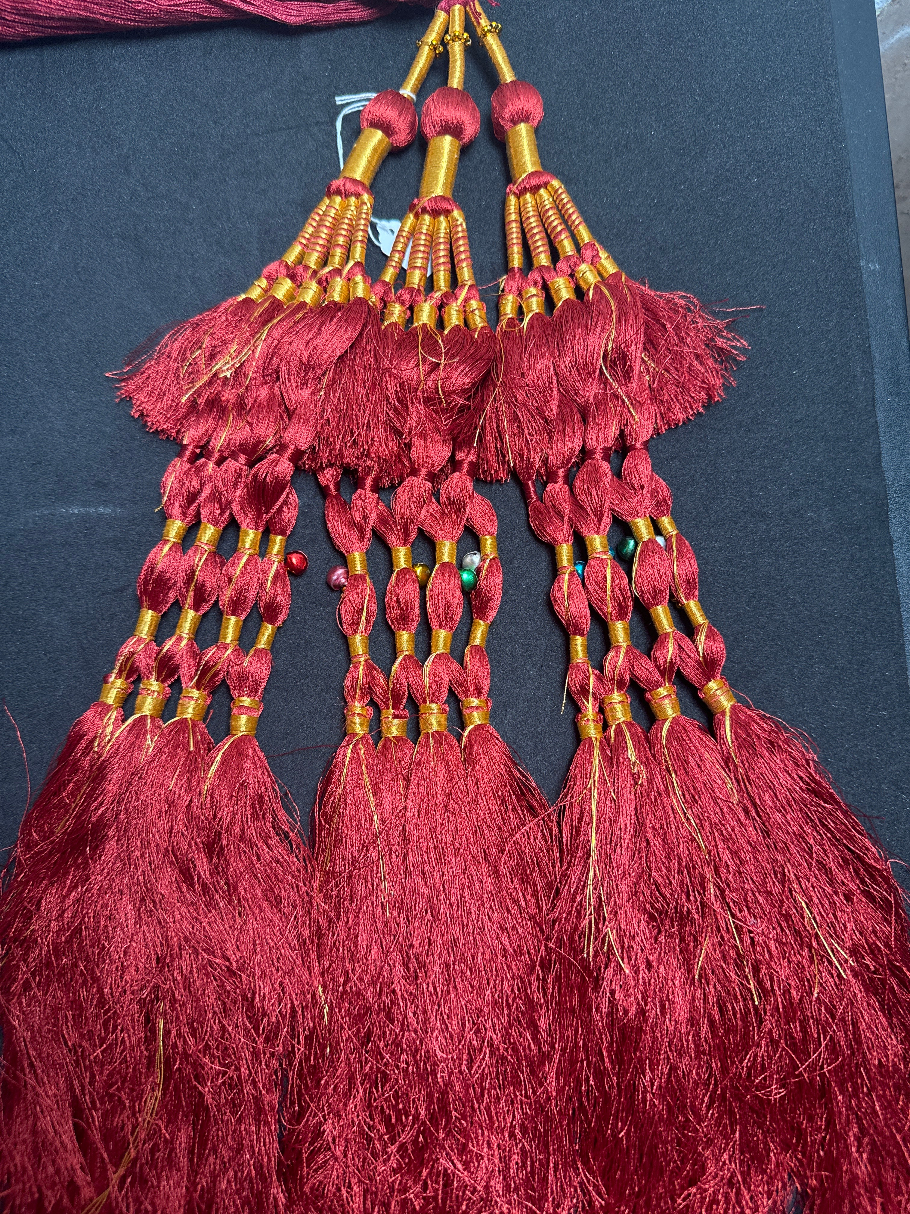 Maroon Parranda with multi beads in Maroon luxury tassels SP8