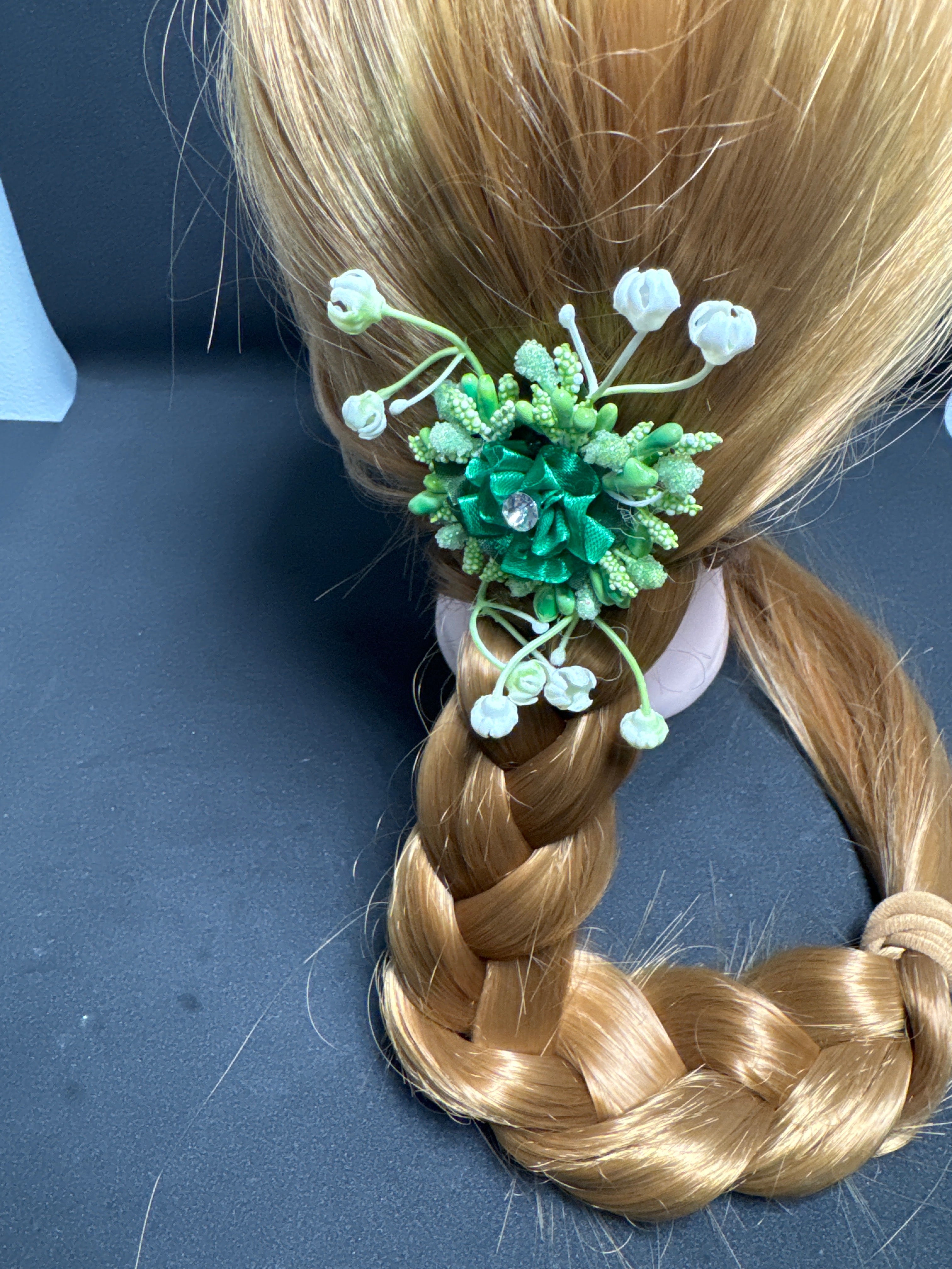 Flower hair pin green colour