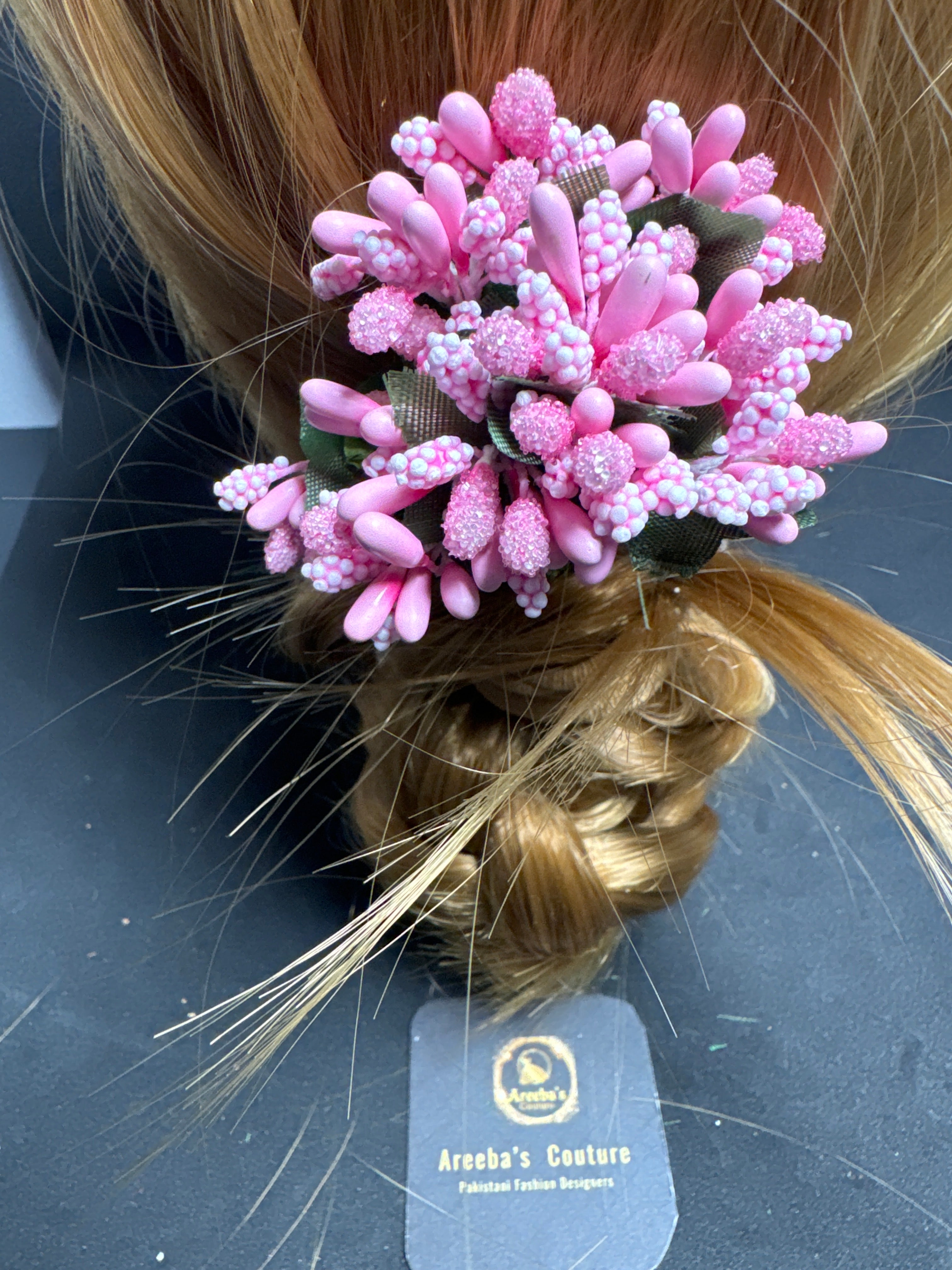 Flower hair pin in baby pink