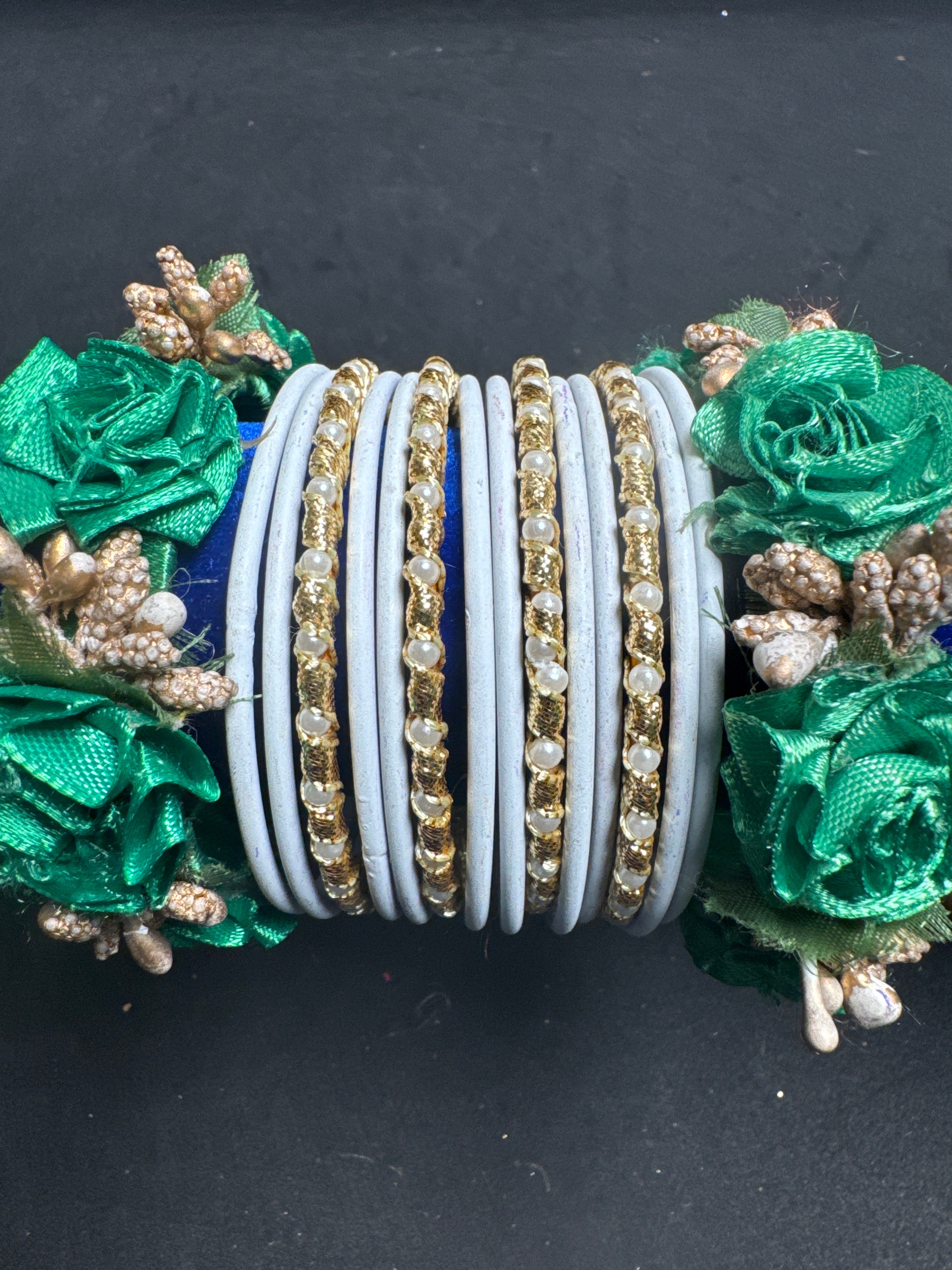 White with green bangles FB14