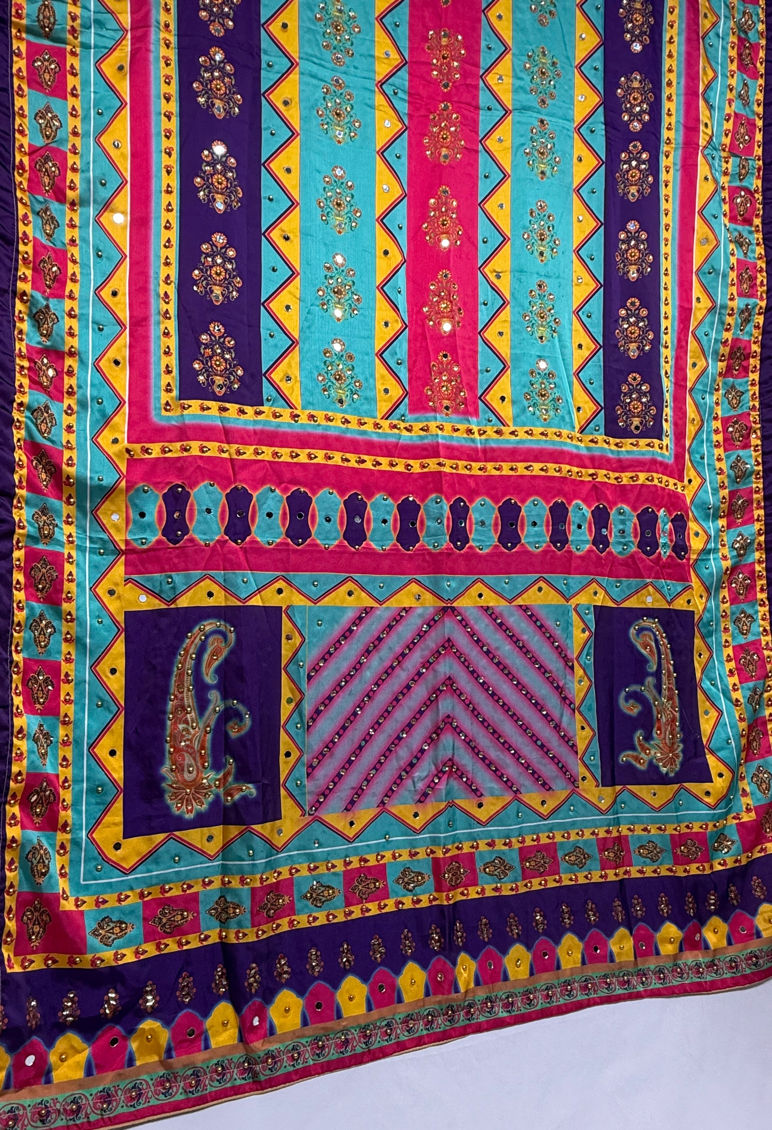 Silk Dupptta In Multi Colour Sd15 By Areeba'S Couture