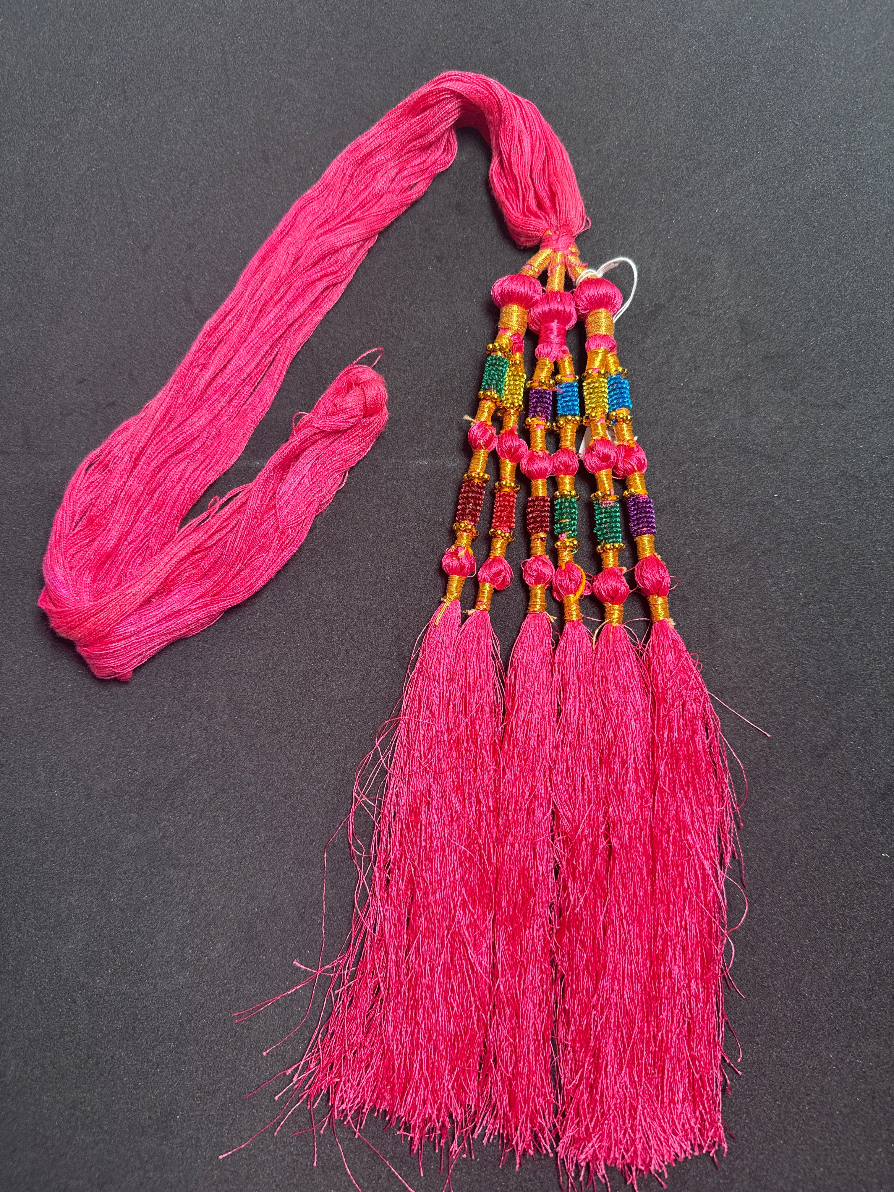 Pink  Parranda with multi colours beads in  tassels SP31