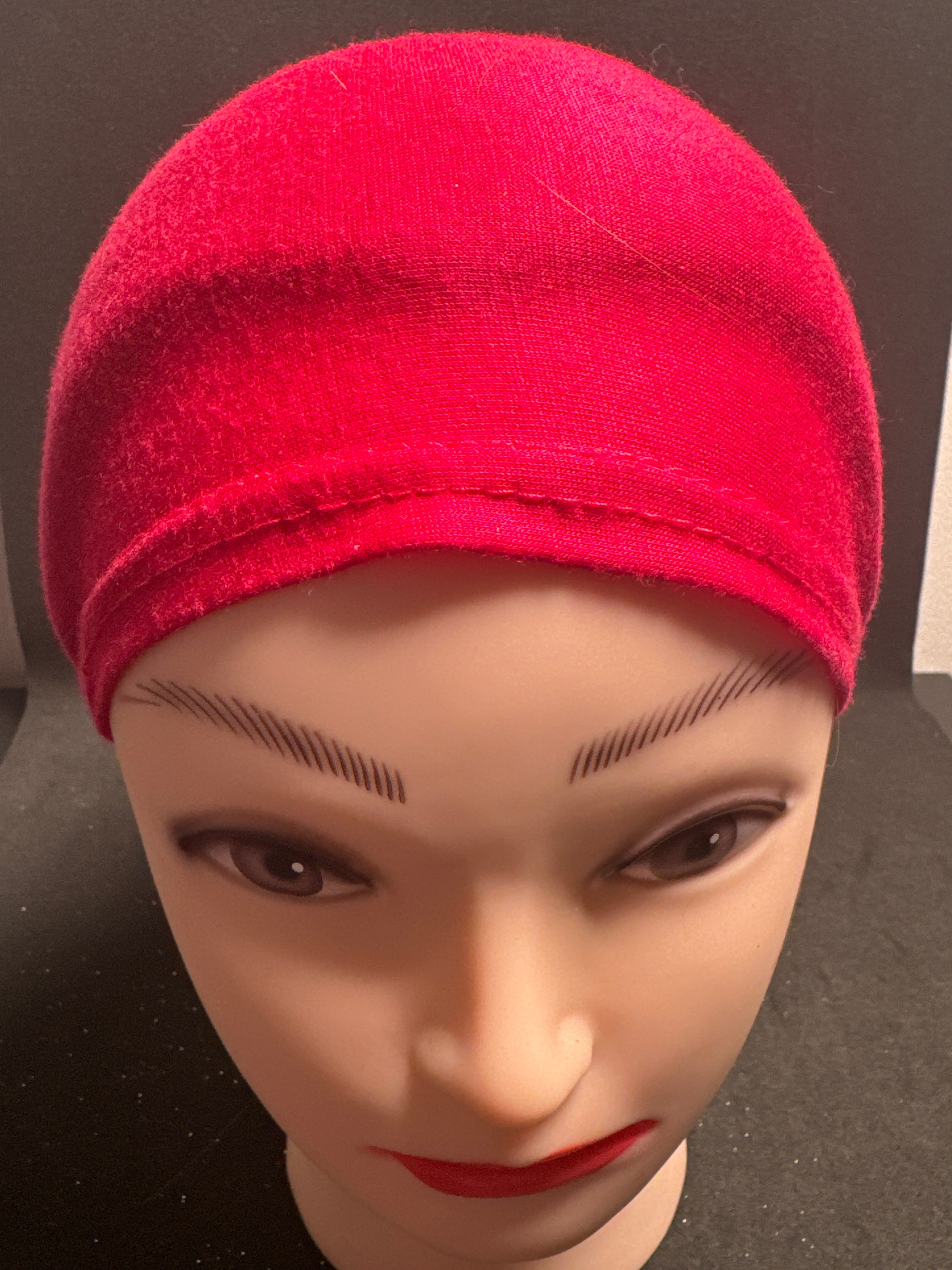 Women Hijab cap in Jersey Red fabric HC47