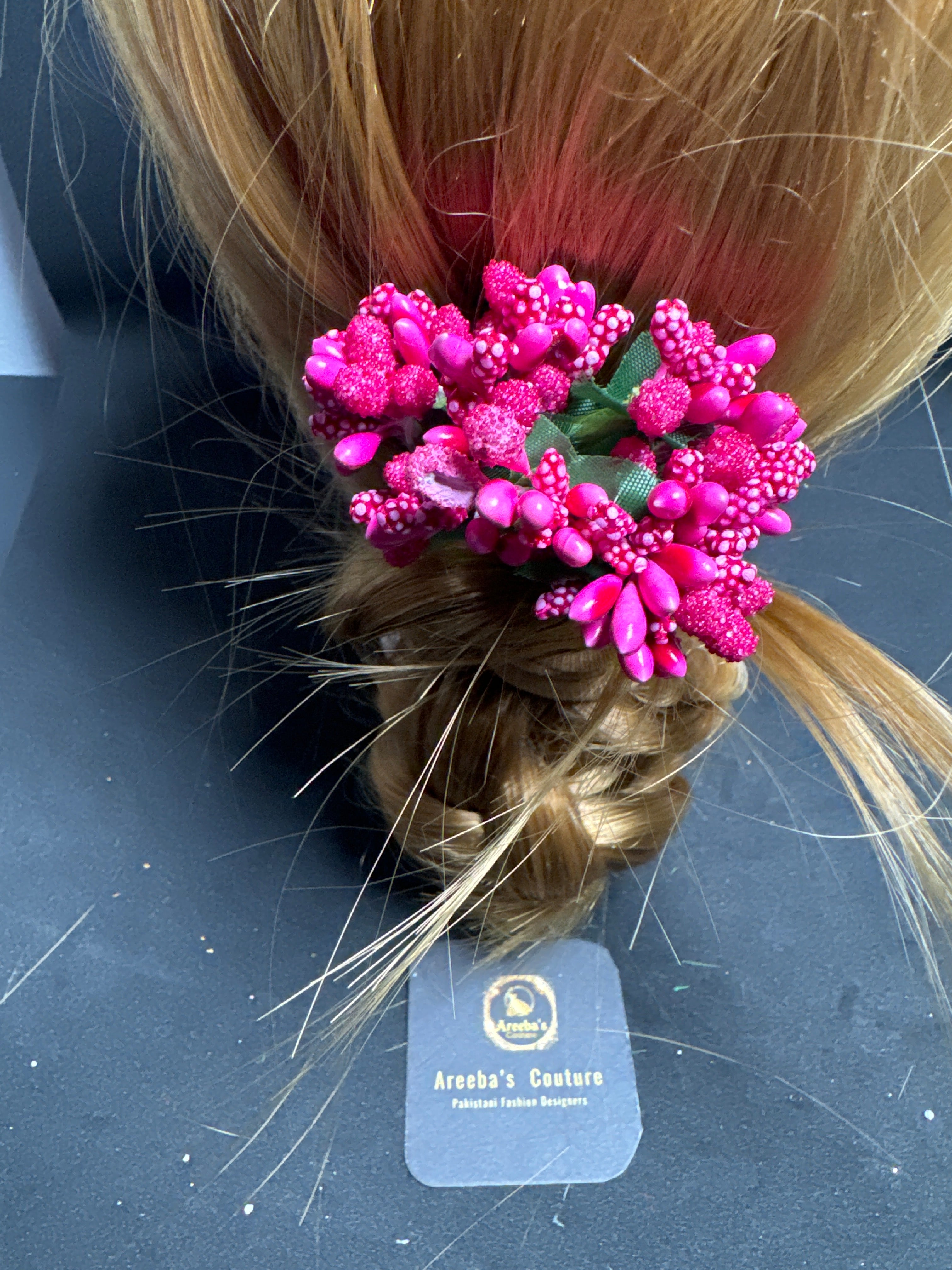 Flower hair pin in pink