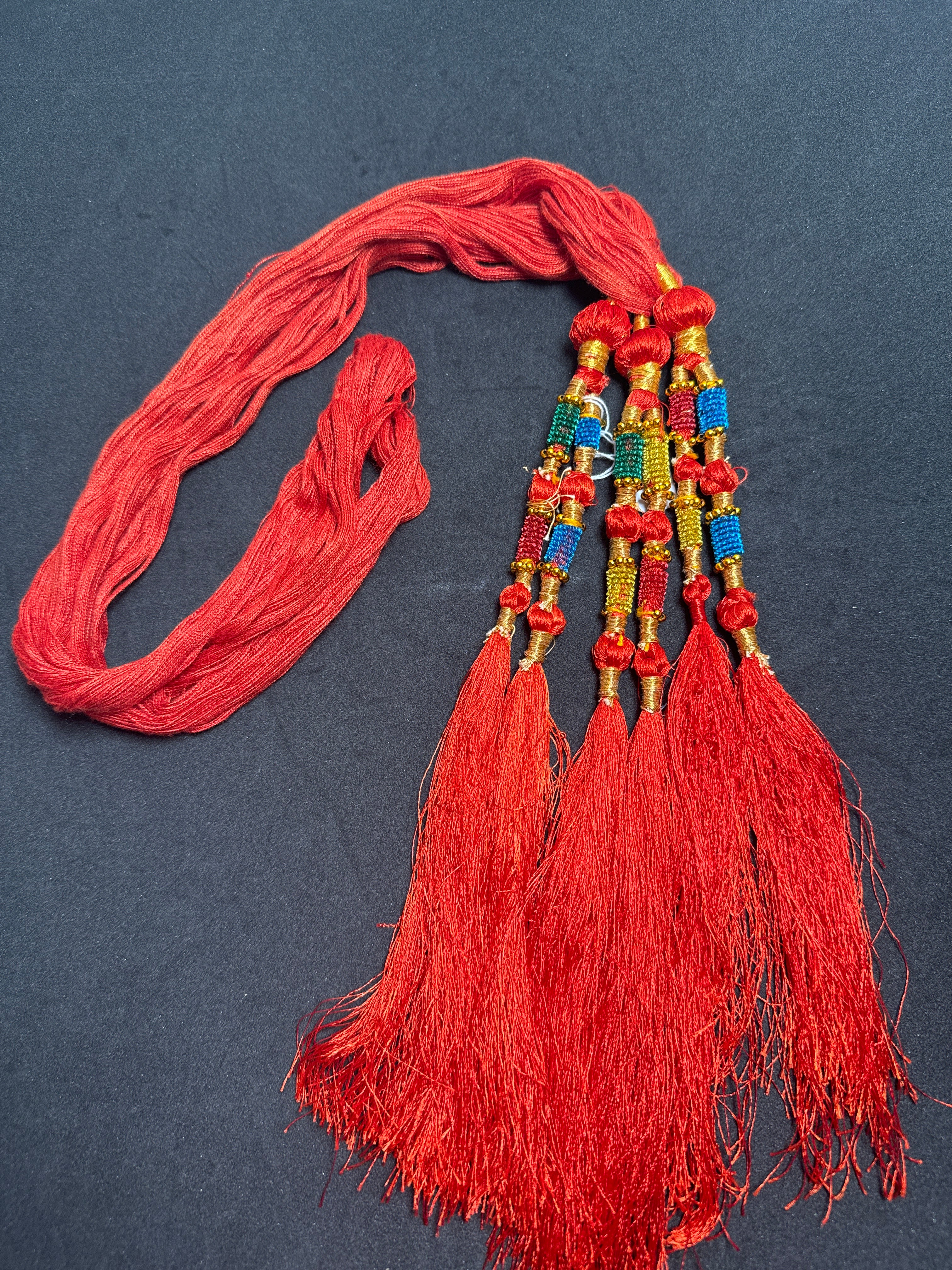 Red Parranda with multi beads in Red tassels  SP10