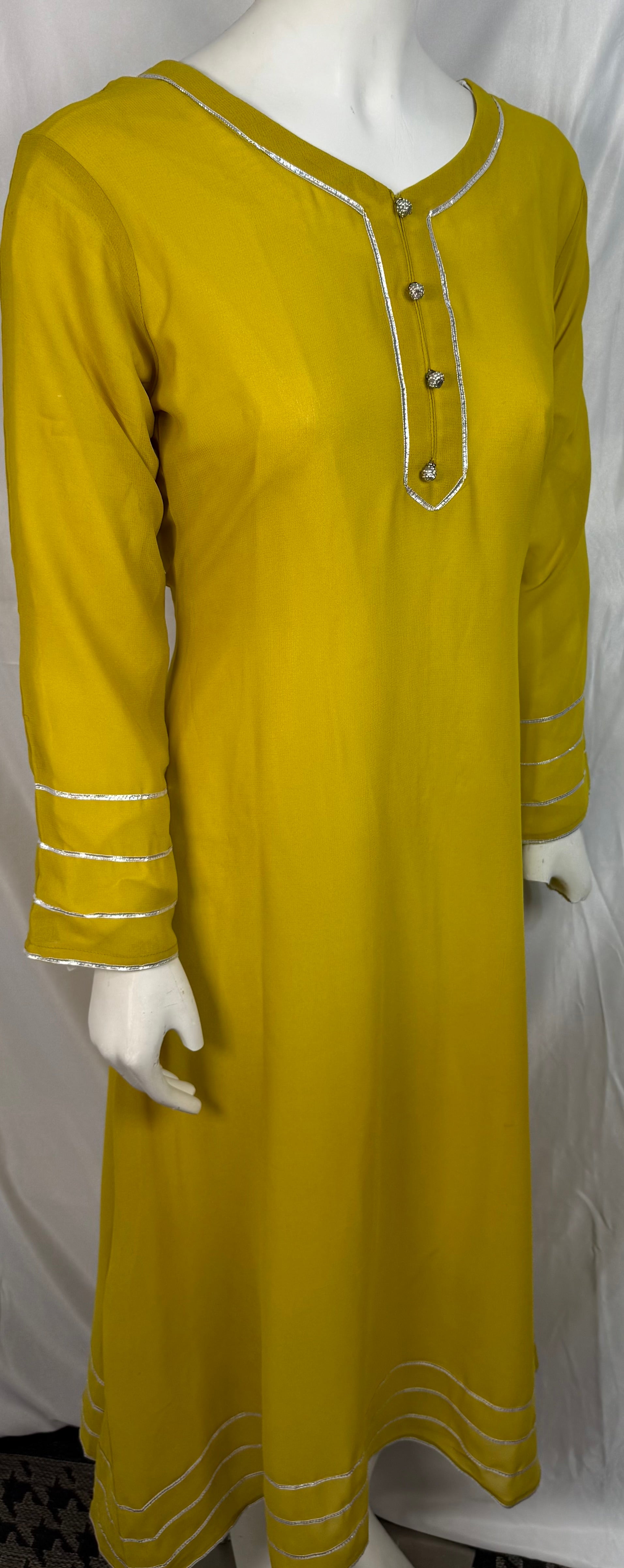 Parrot Green Chiffon Dress/Abaya (One Piece) Luxurious Embroidered Gal Areeba's Couture Parrot Green Chiffon Dress/Abaya (One Piece) Luxurious Embroidered Gal Areeba's Couture