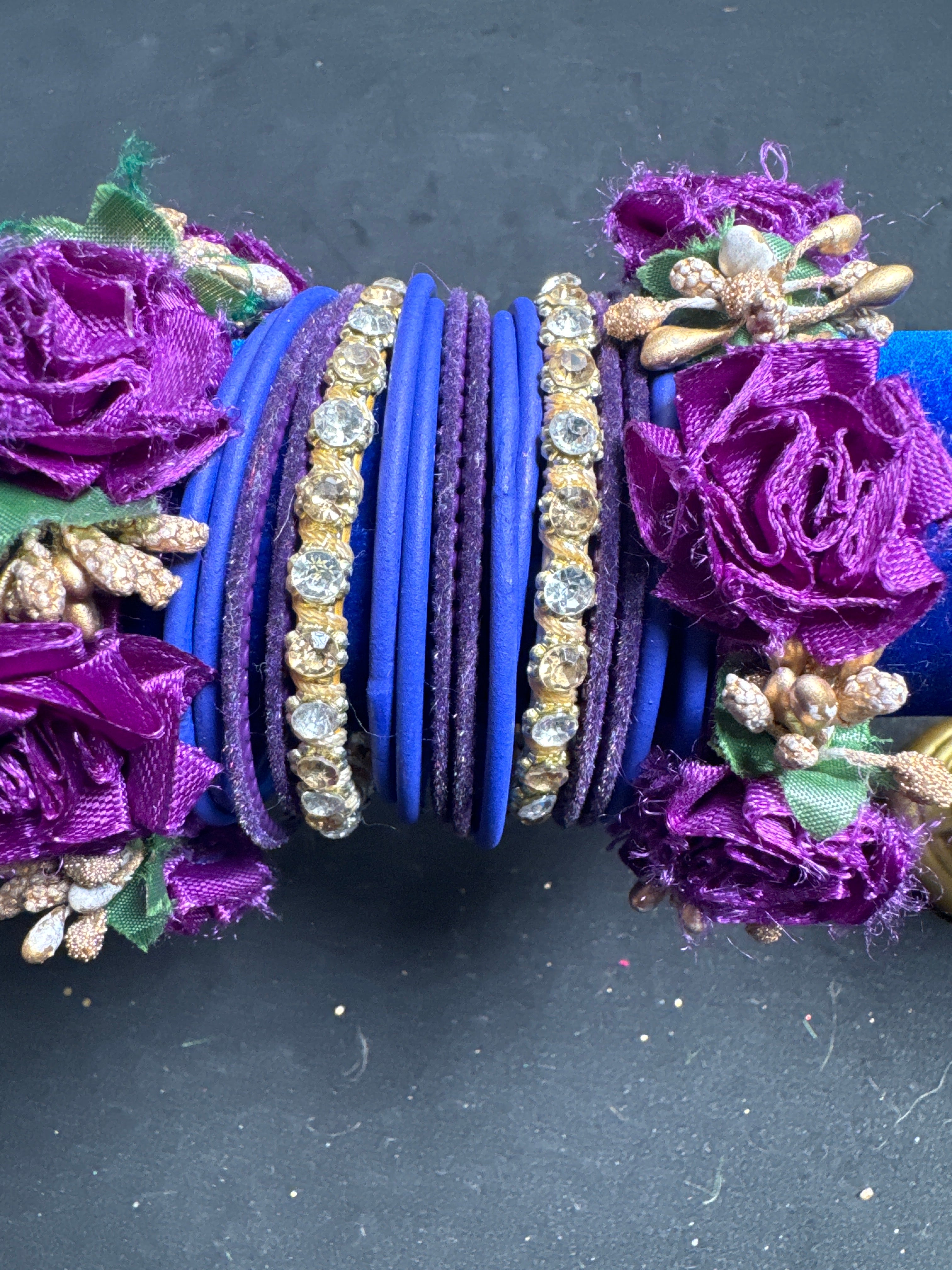 Purple,blue & black  bangles set FB29