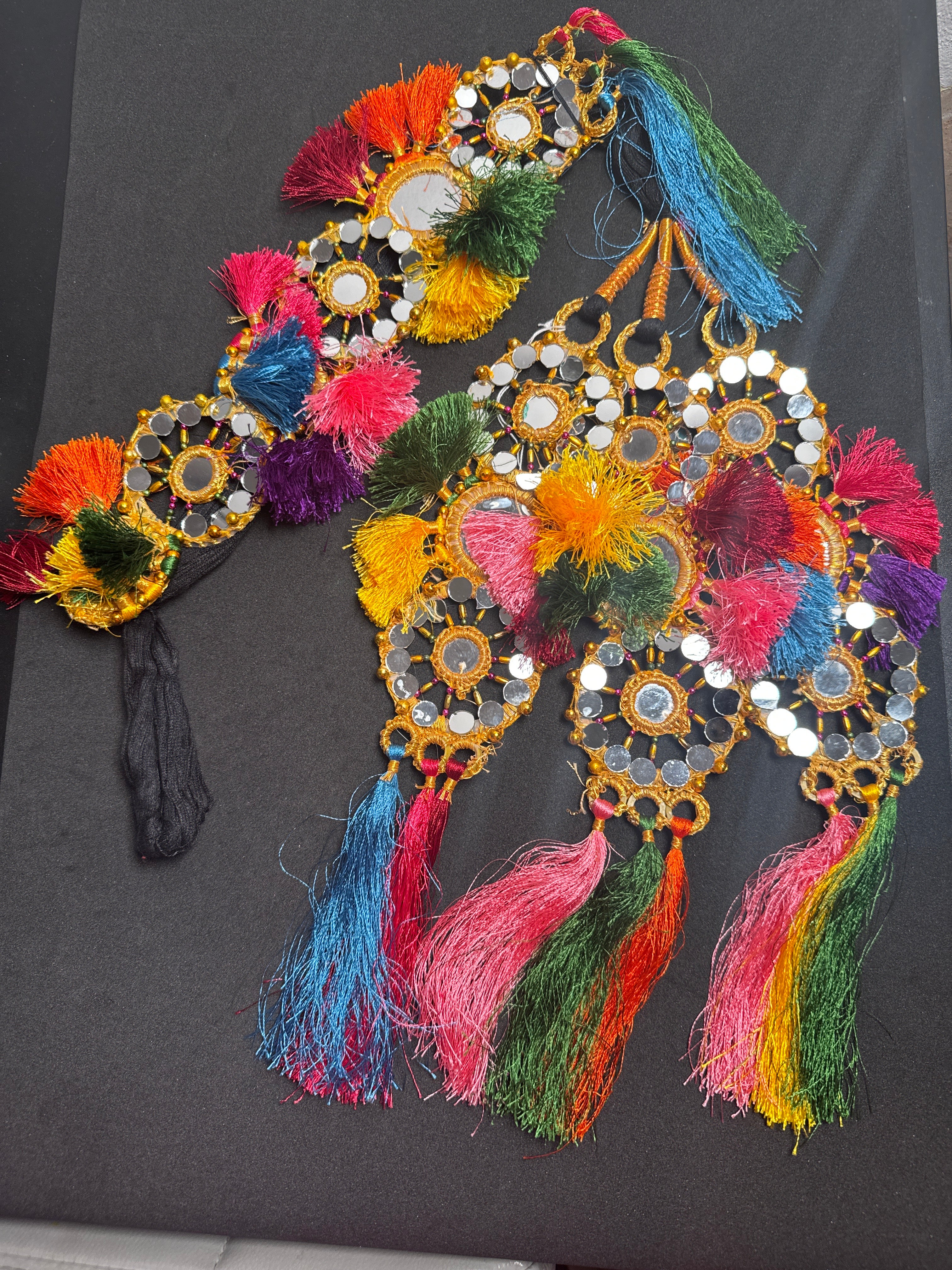 Black  Parranda with multi colours beads  & mirror in multi  tassels SP19