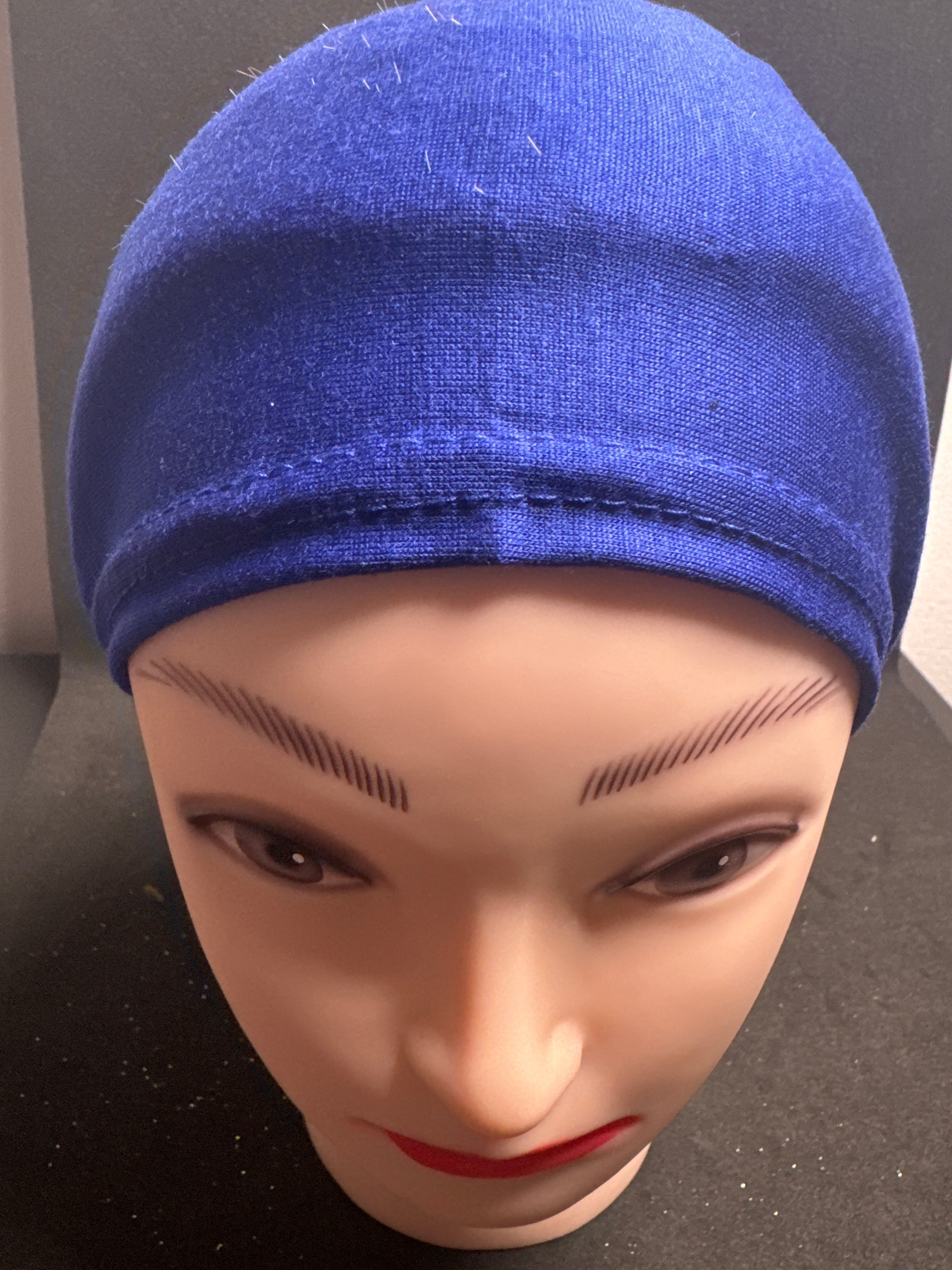 Blue  jersy Fabric hijab cap HC50