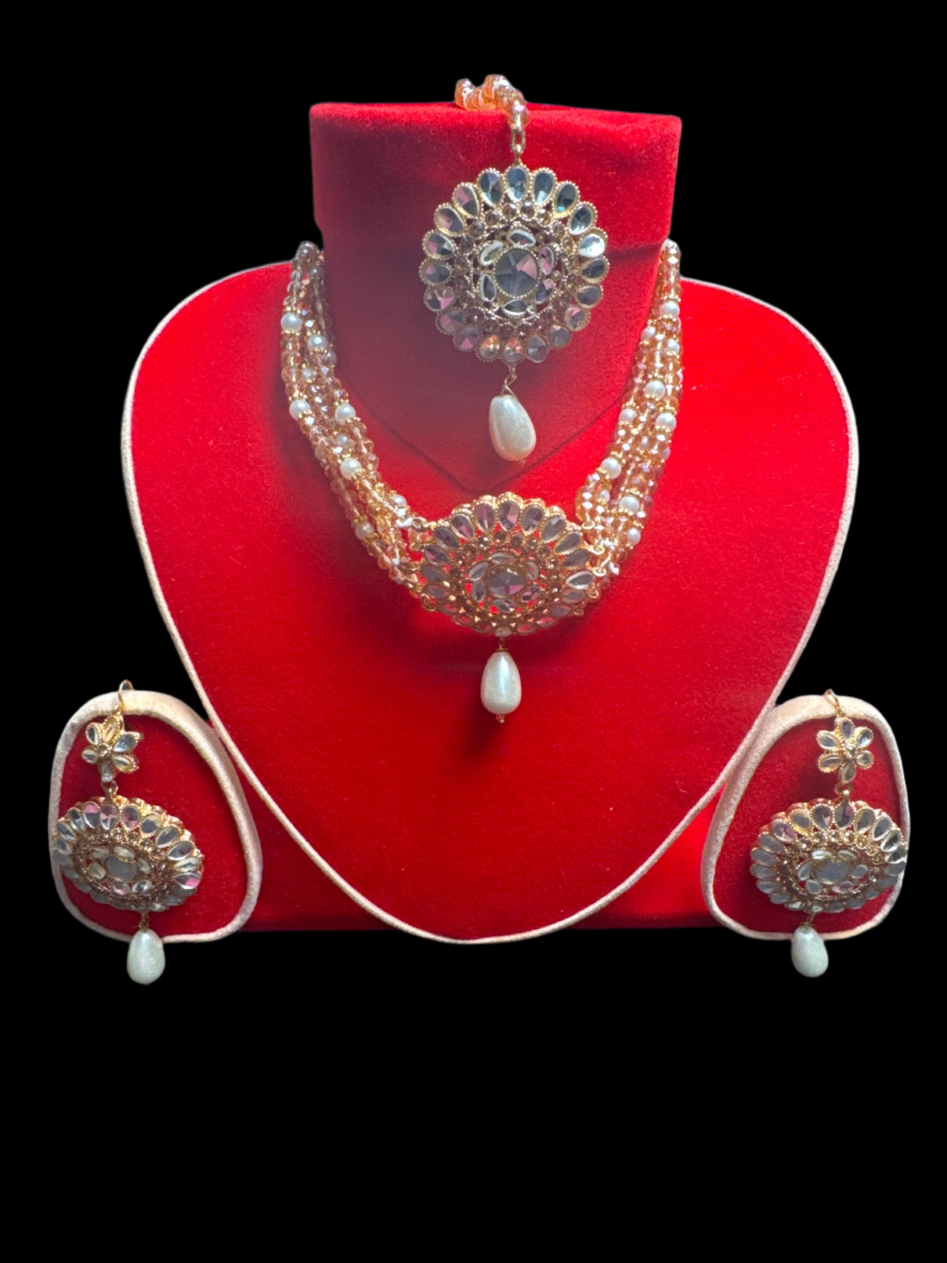 Golden Necklace and earring set -JS64