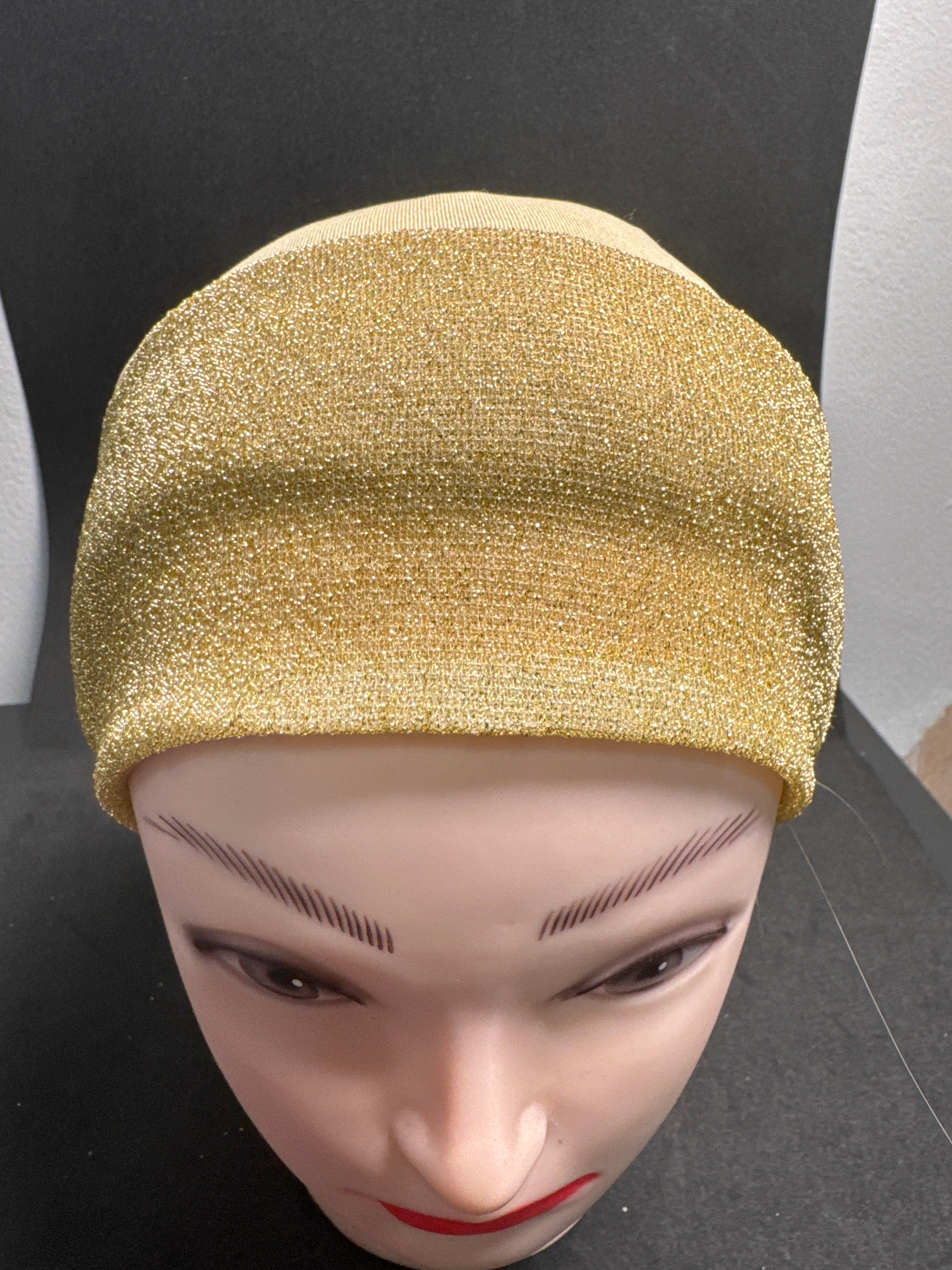 Premium Women Under Scarf Hijab TIE BACK Cap in gold colour HJP7