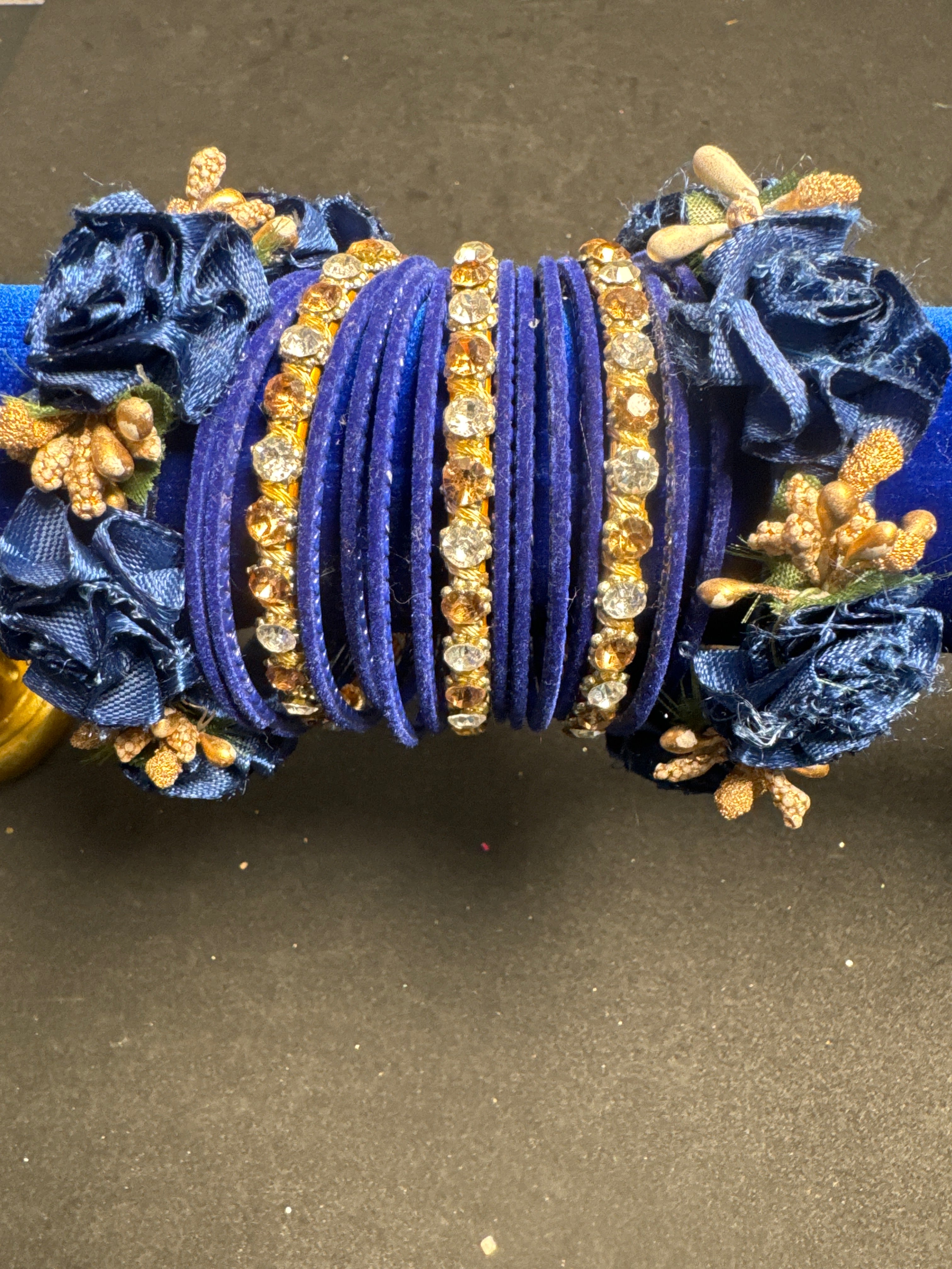 Flower bangles blue Valvet FB3