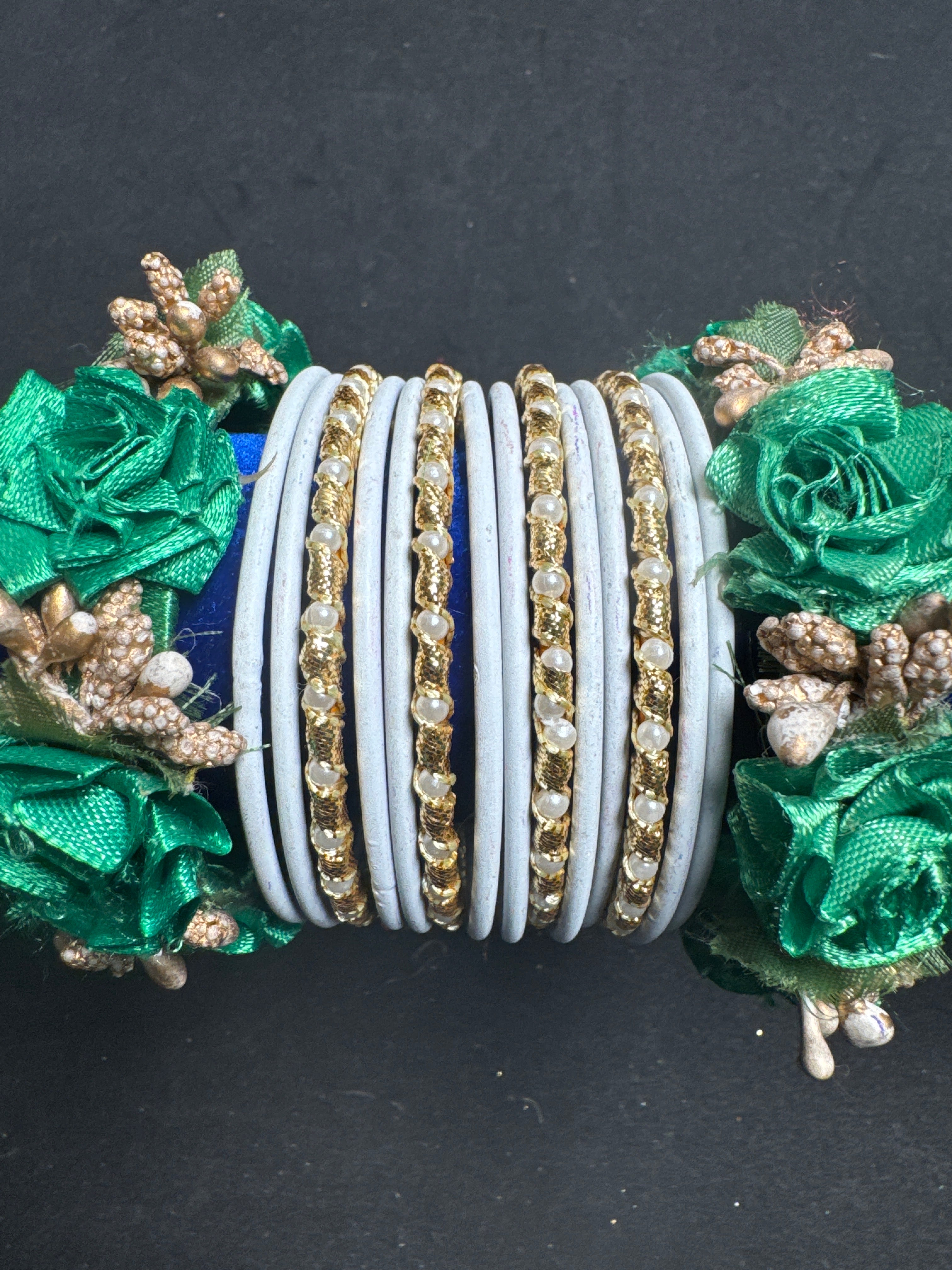 White with green bangles FB14