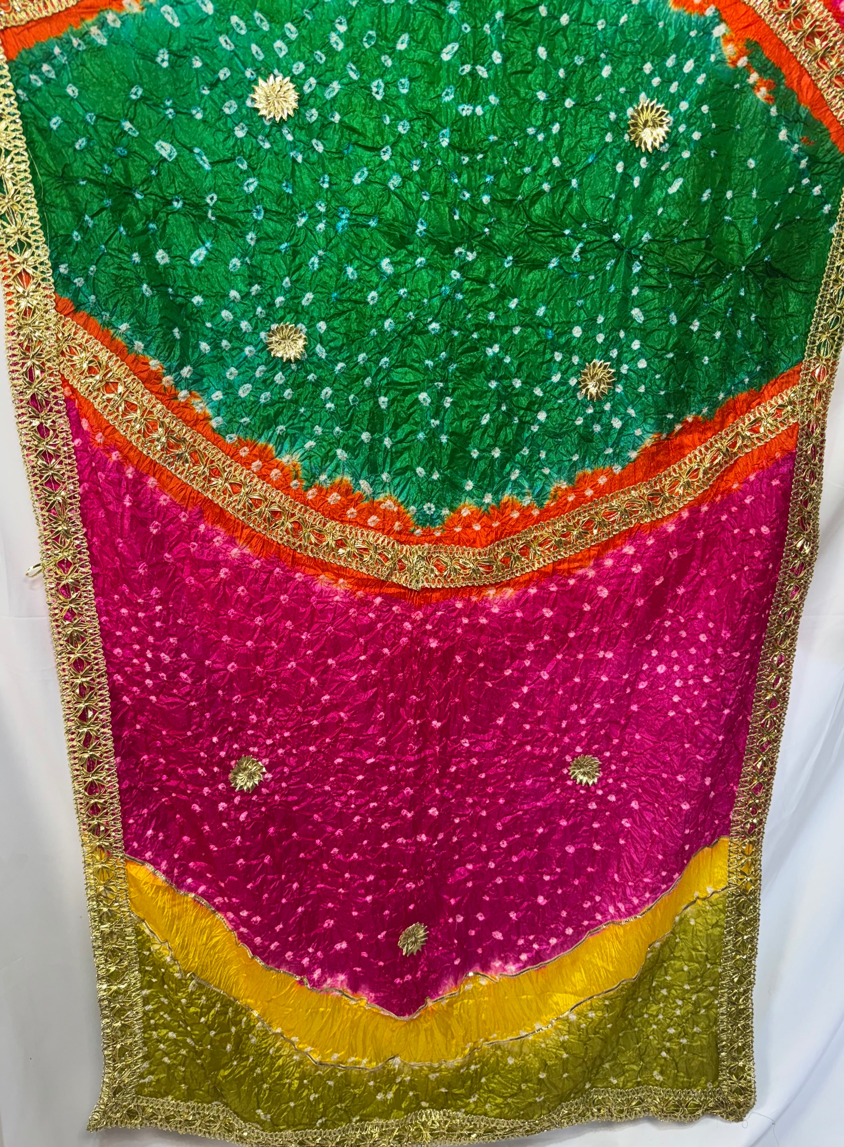 Dupptta Silk Chunri Multi Colour With Gotta Work Dcg-3