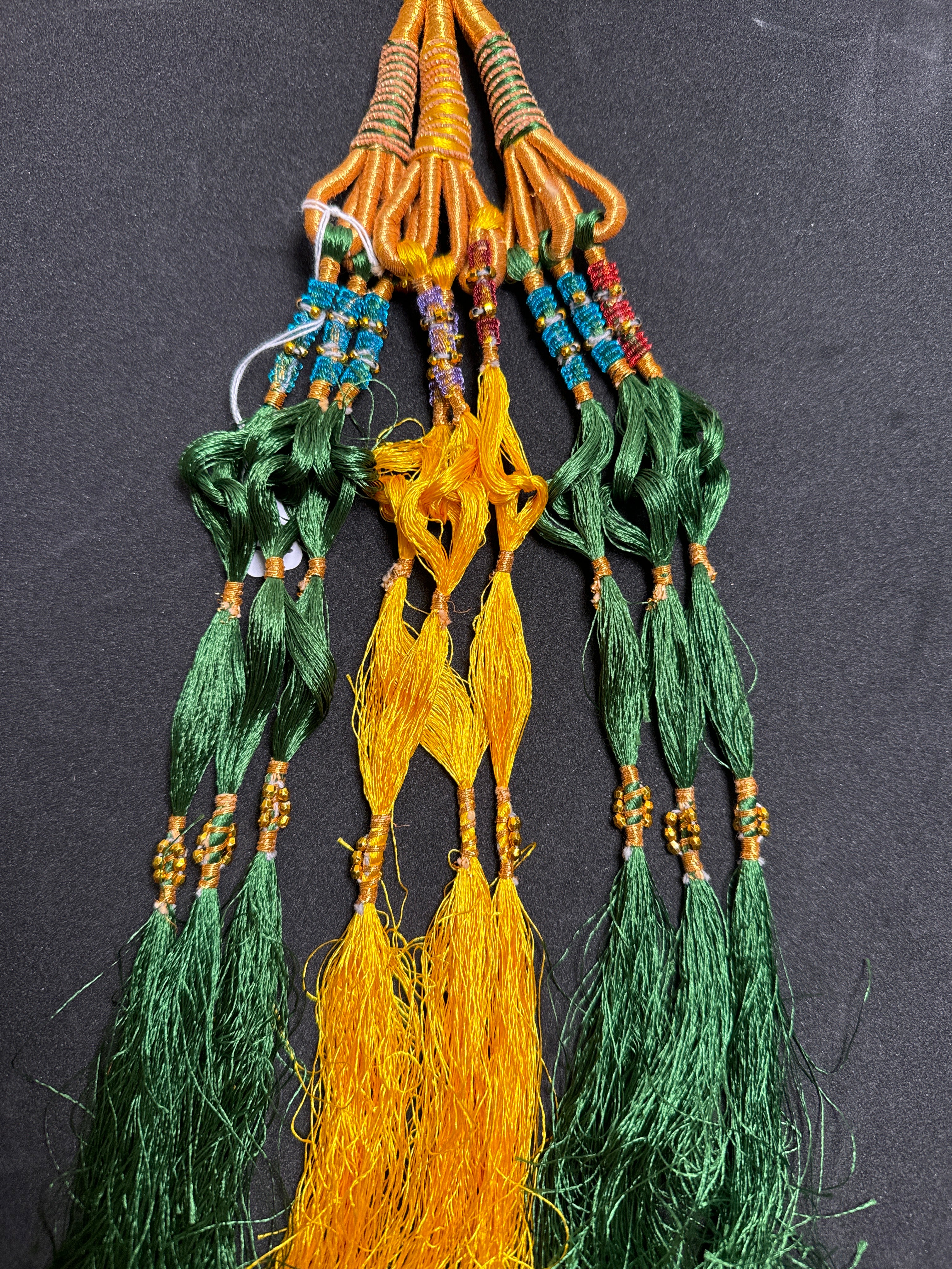 Yellow colour Parranda with  multi colours beads &  tassels SP1